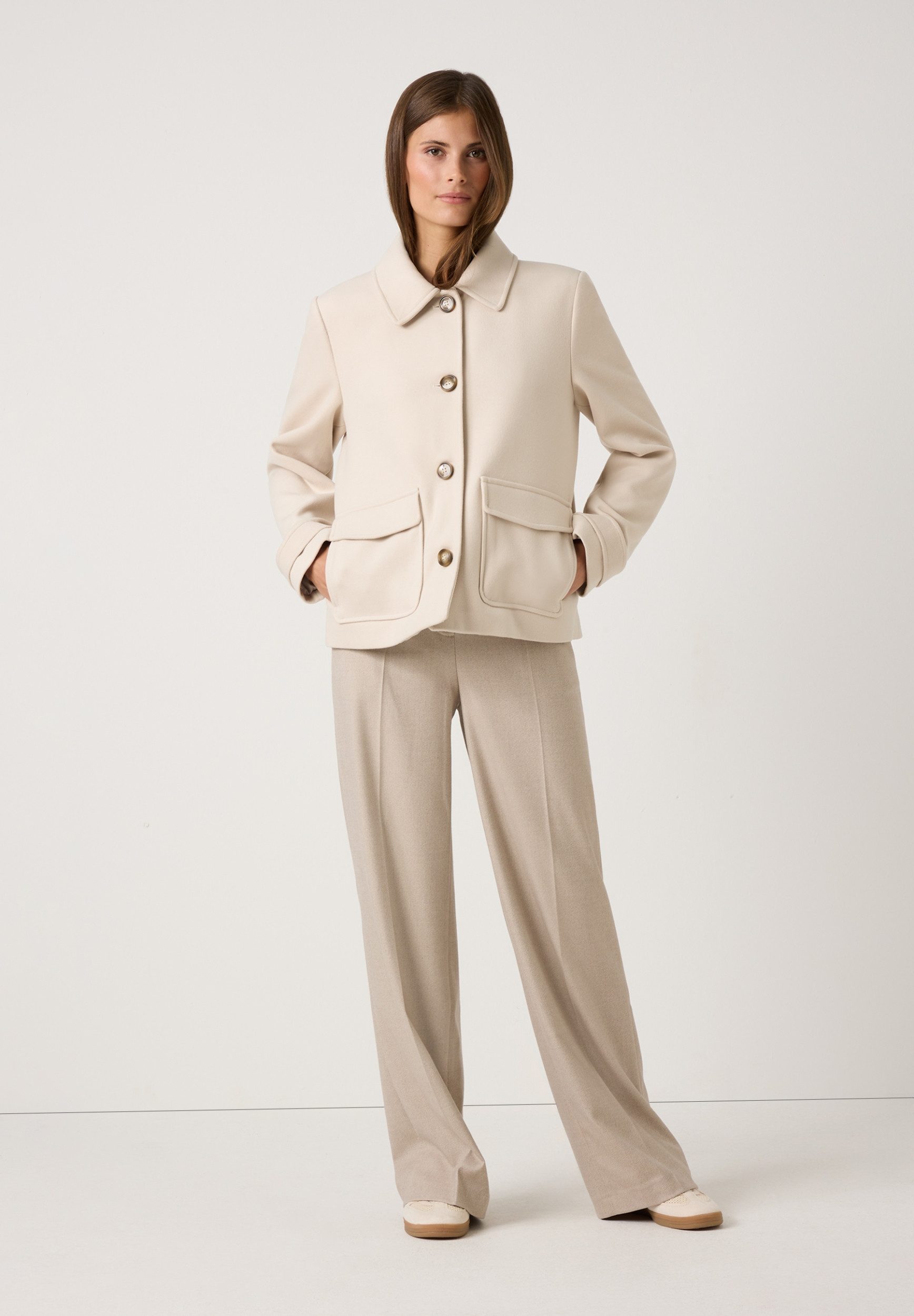 MORE&MORE Kurzjacke Velours Shirt Jacket günstig online kaufen