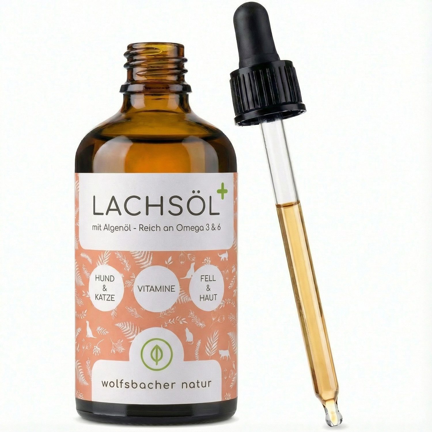 Wolfsbacher Natur Lachsöl PLUS für Hunde, Katzen und Pferde, für: Hund, Katze
