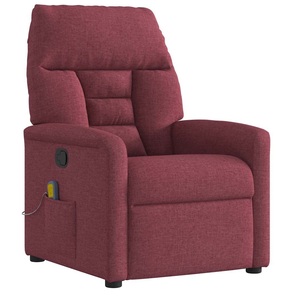 vidaXL Sessel Massagesessel Weinrot Stoff (1-St)