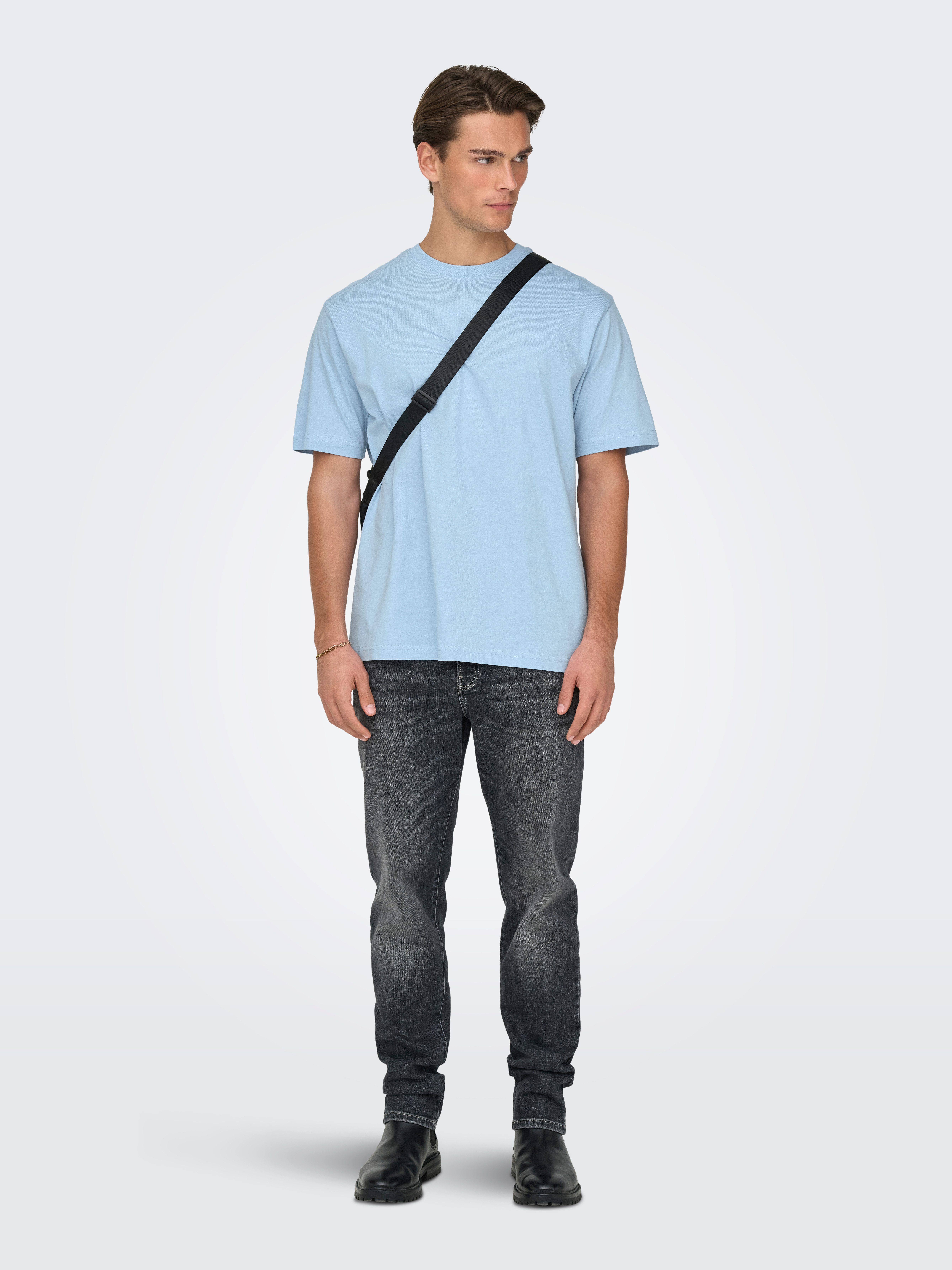 ONLY & SONS Rundhalsshirt ONSFRED RLX SS TEE Baumwolle, relaxed fit