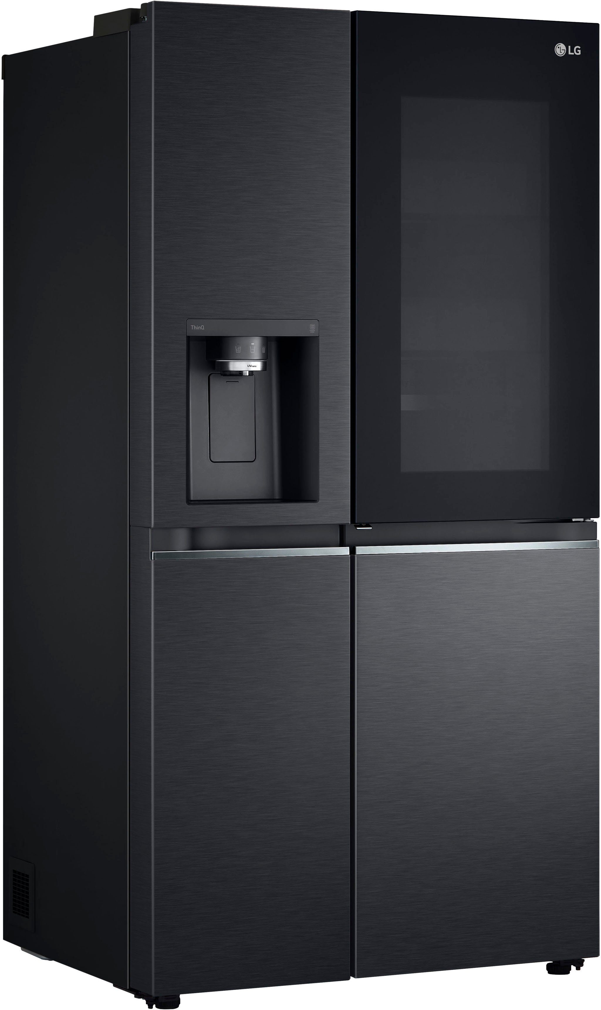 LG Side-by-Side GSXV91MCAF, 179 cm hoch, 91,3 cm breit, InstaView™ mattschwarz | Side-by-Side Kühlschränke