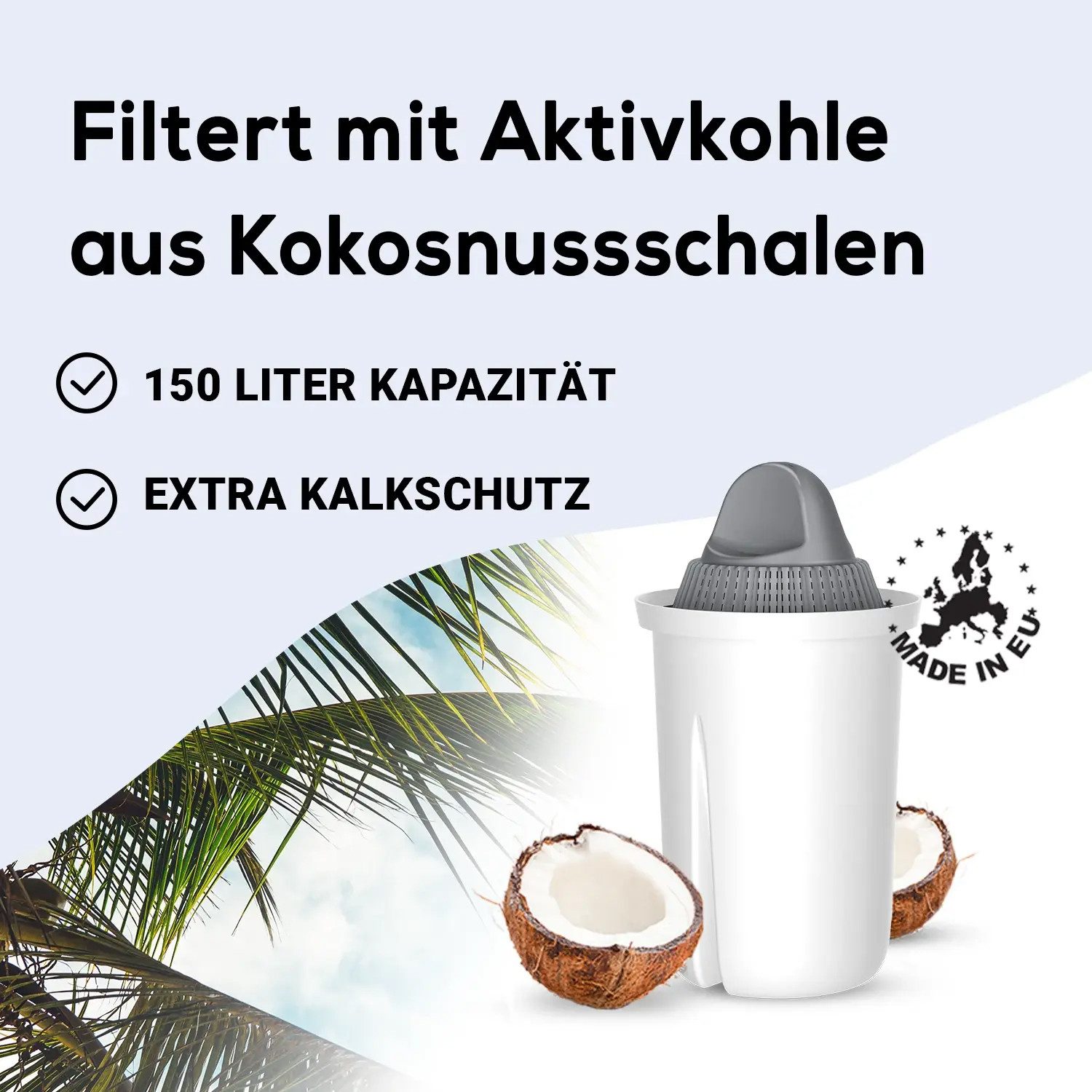 PerloPur Kalk- und Wasserfilter Filterkartuschen Classic Protect+ Pack 20 für extra hartes Wasser, Zubehör für Brita Classic u. PearlCo Classic