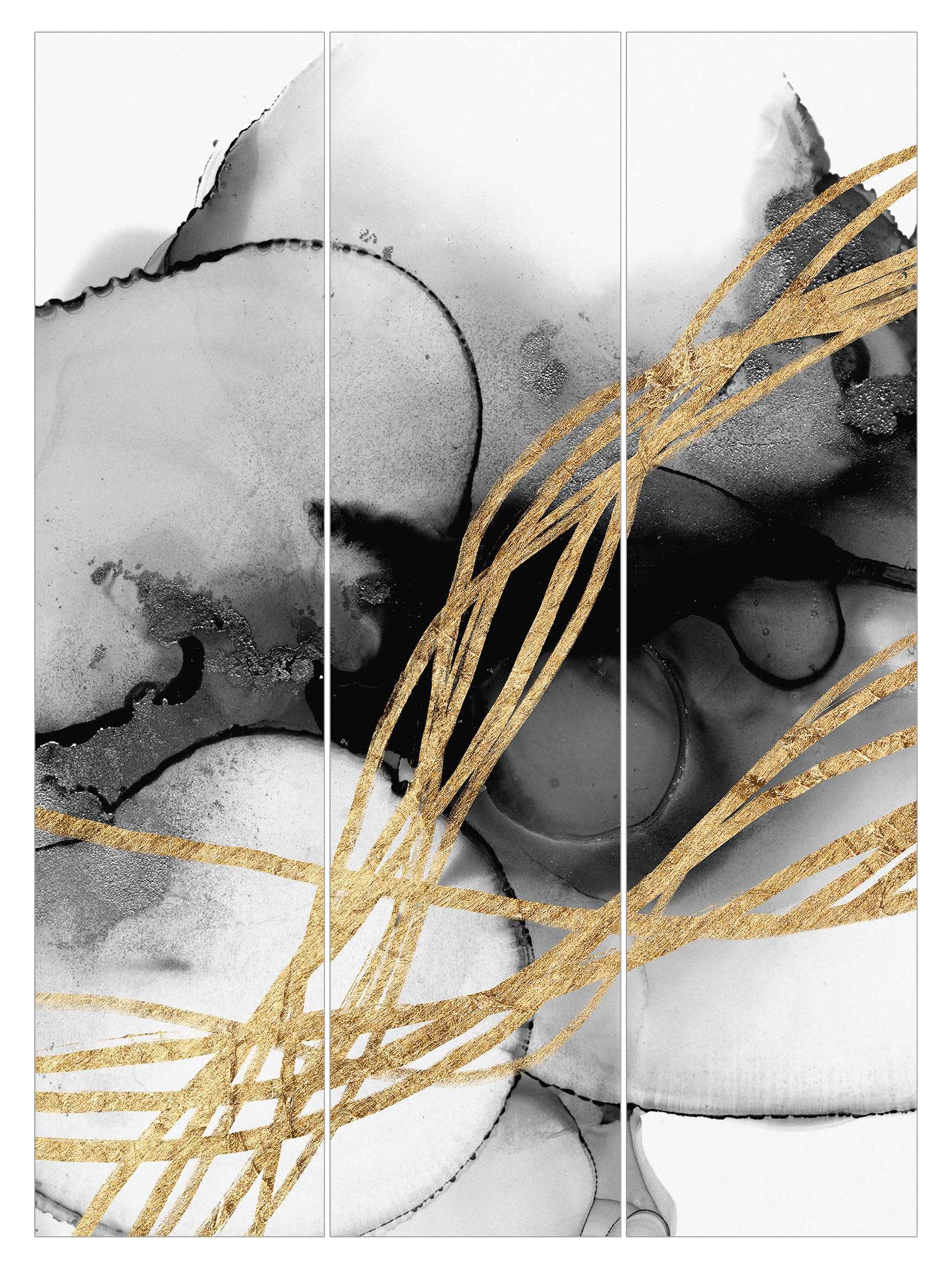 Bilderdepot24 Schiebegardine Flächenvorhang blickdicht Schwarze Tusche günstig online kaufen