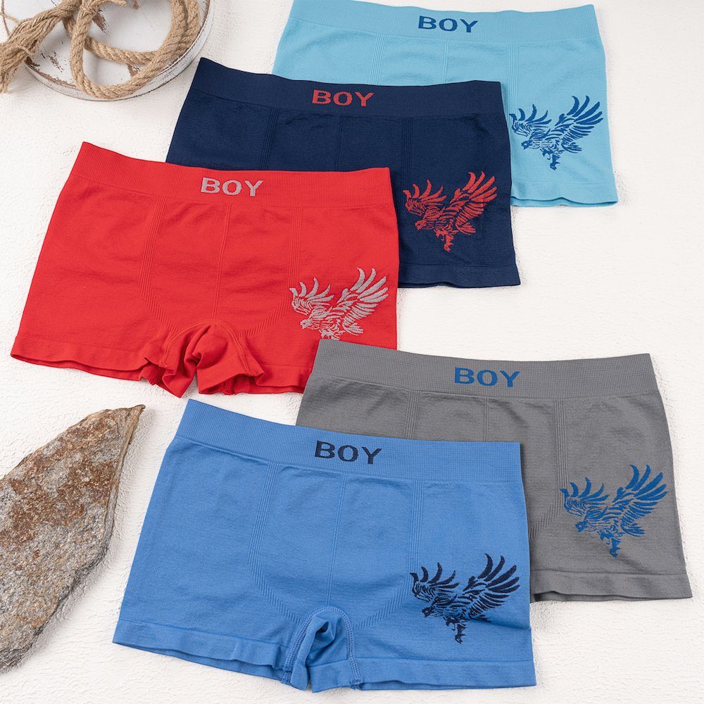 LOREZA Boxershorts 10er Set Jungen Boxershorts - Adler - Bunt (Spar-Packung, 10-St) – Bild 4 von 5