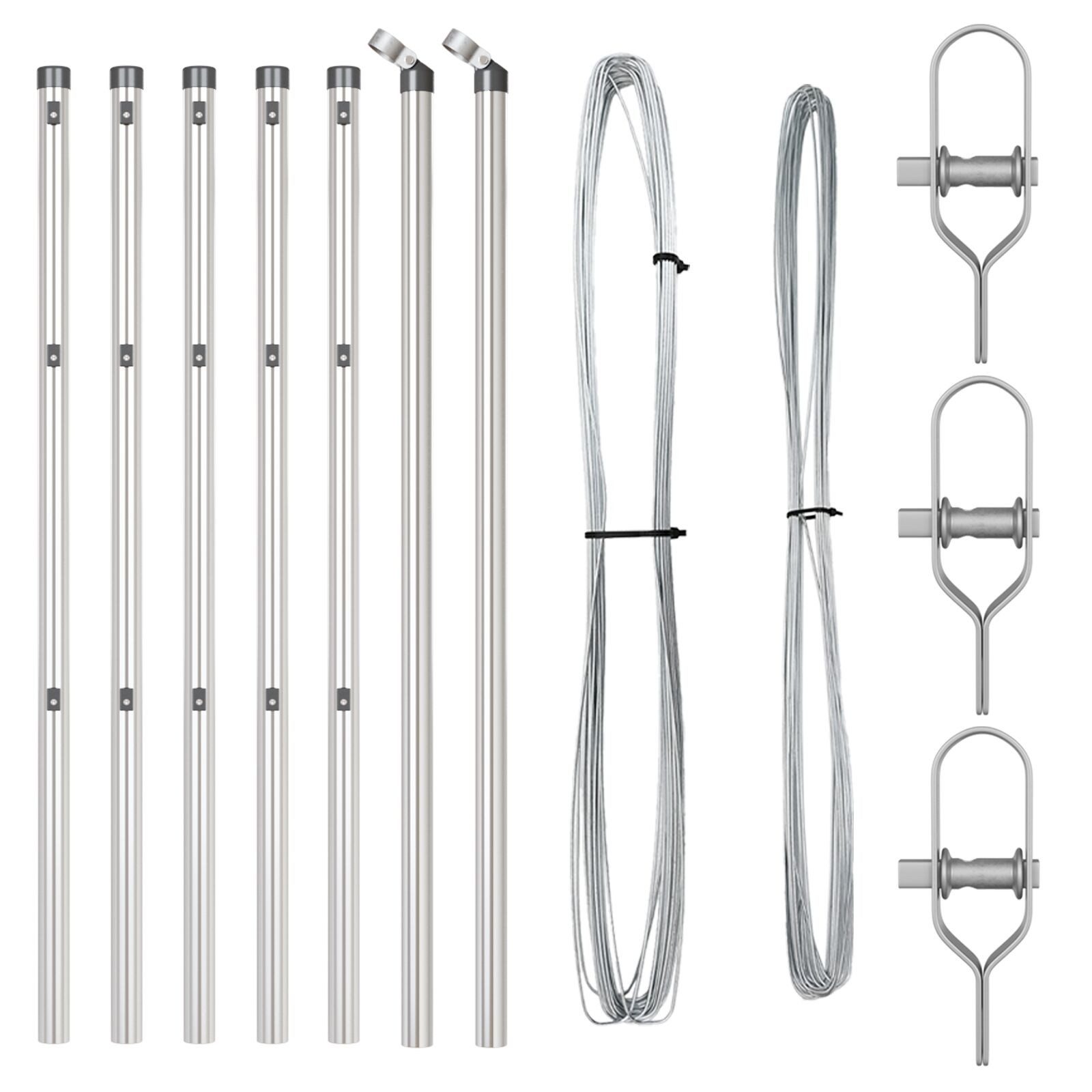 vidaXL Zaunpfosten Zaunpfosten 7 Stück Ø32 mm 120 cm Verzinkter Stahl, (7-St)