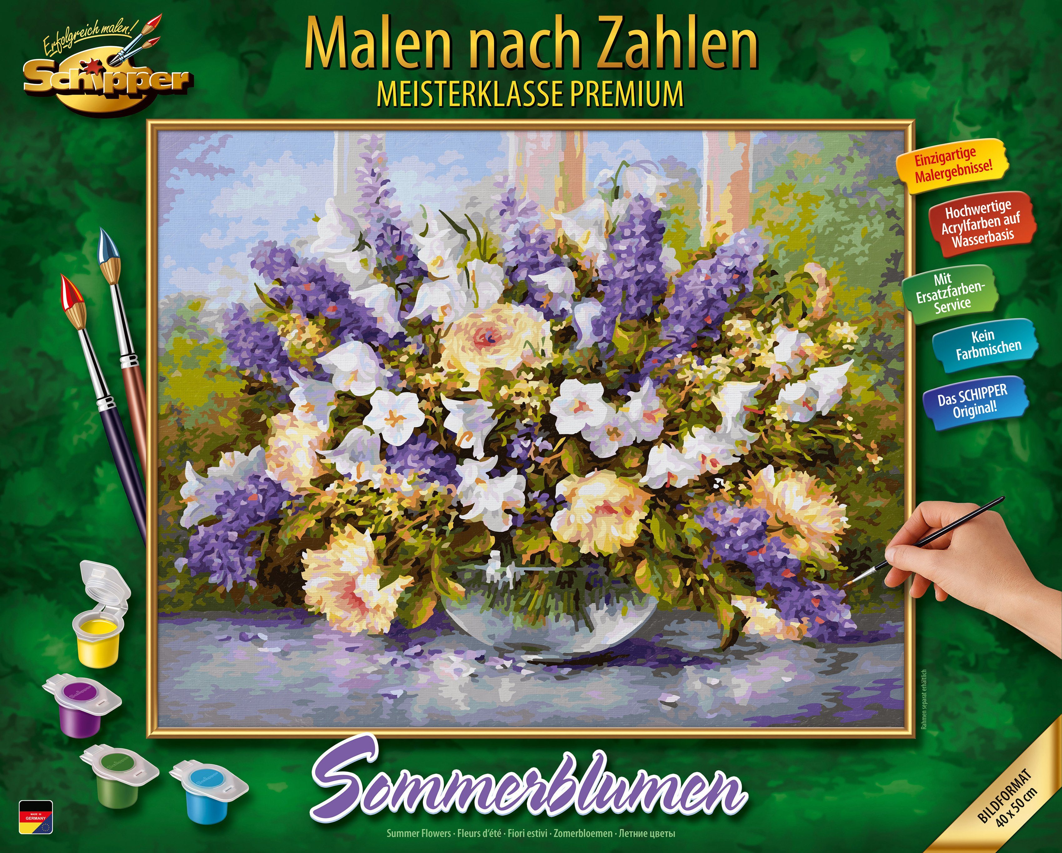 Schipper Розфарбуй за номерами Meisterklasse Premium - Sommerblumen, Made in Germany