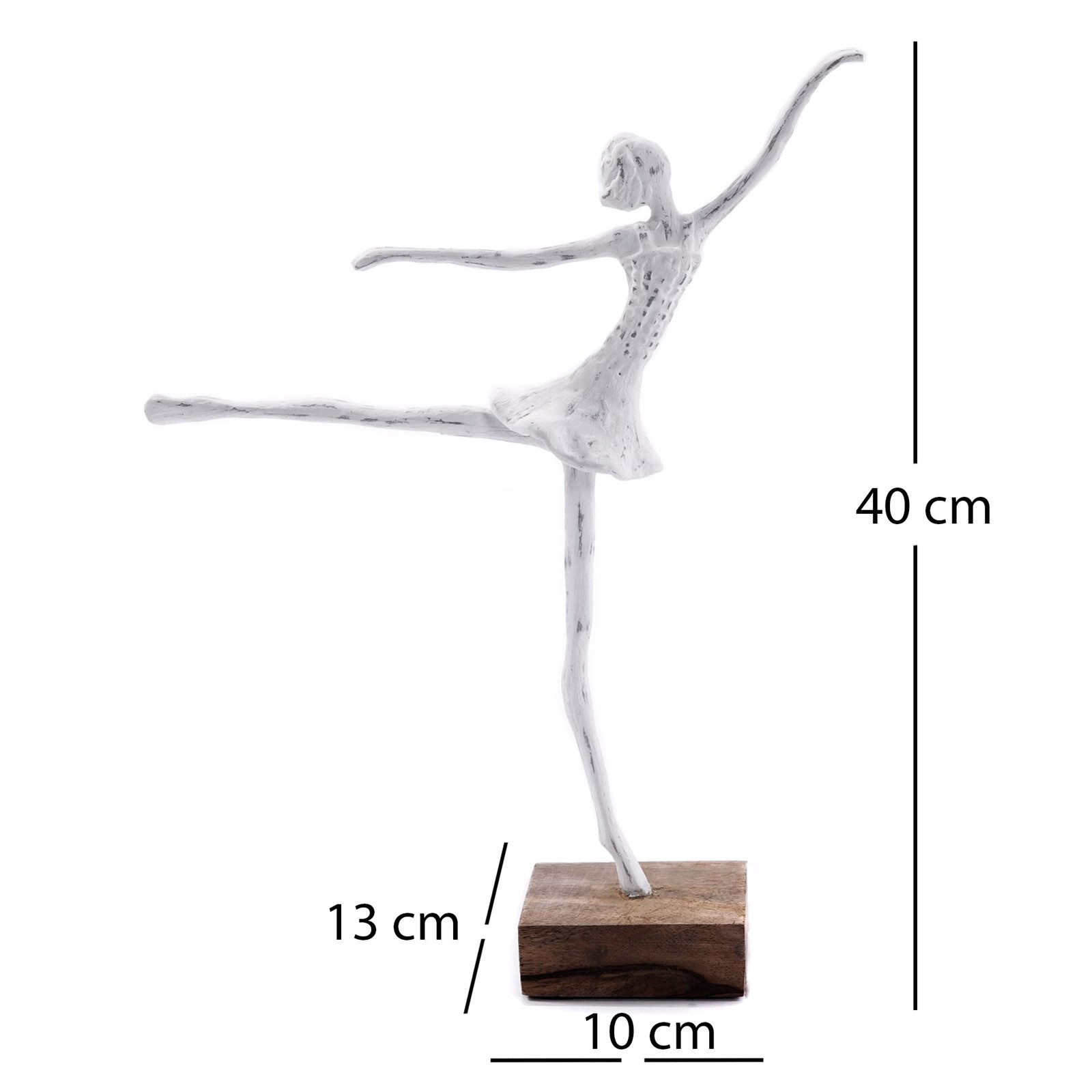 CREEDWOOD Skulptur BALLERINA FIGUR "BALLETT I", weiß, 40cm, Ballett Tänzerin Skulptur