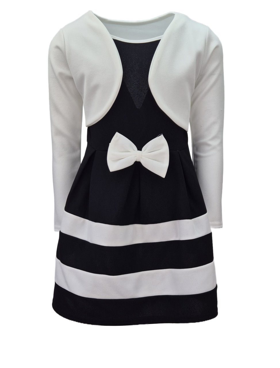 Girls Fashion A-Linien-Kleid Elegantes Mädchenkleid mit Bolero K241