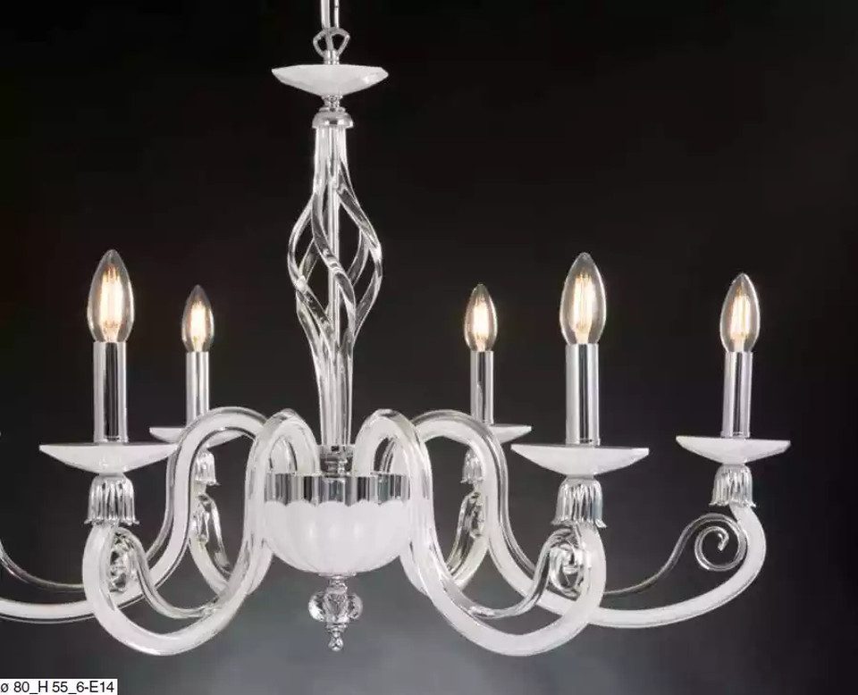 Xlmoebel Kronleuchter Luxuriöse Deckenlampe in Weiß mit funkelnden Kristallen, Hergestellt in Europa
