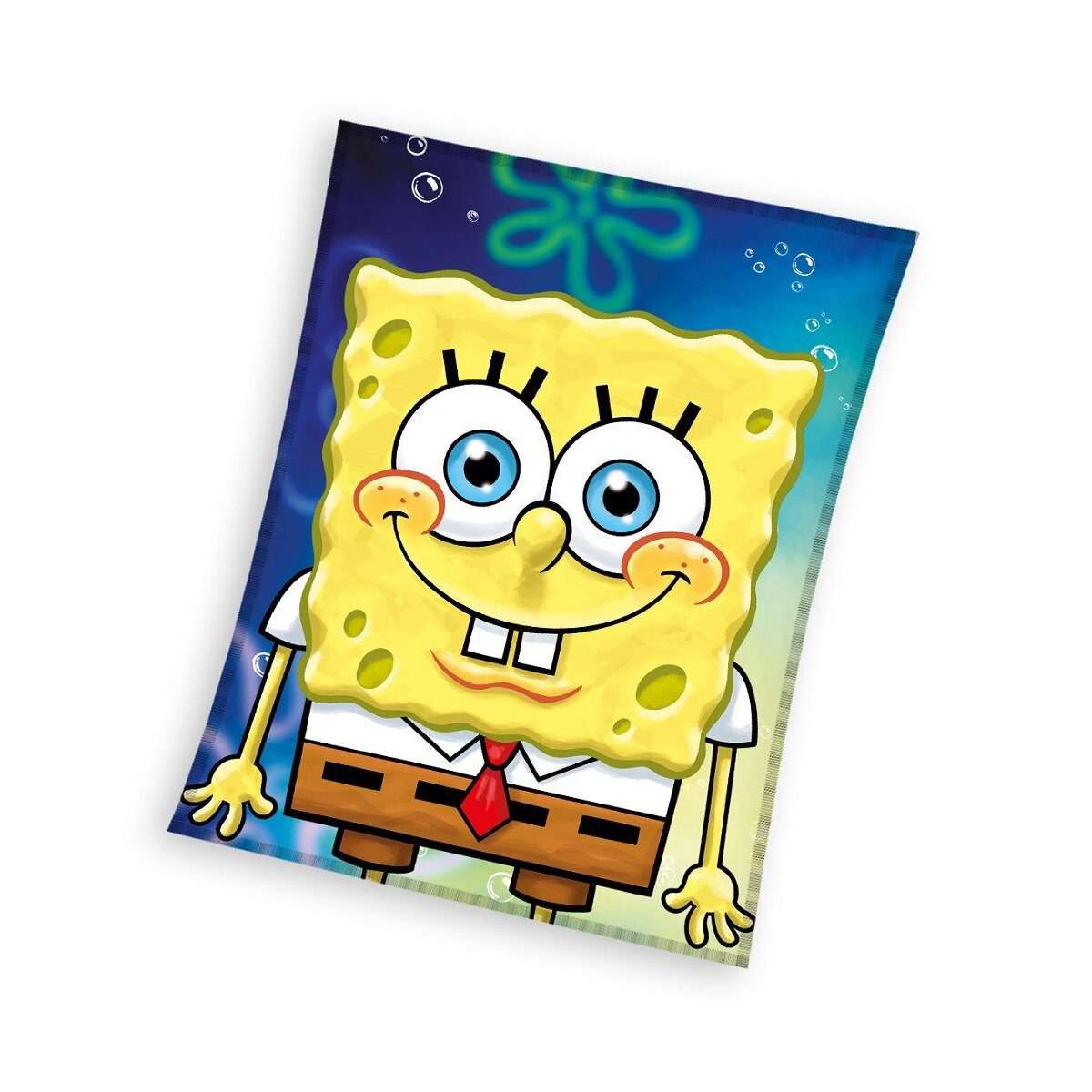 Wohndecke SpongeBob Decke 110x140cm – Polarfleece Kuscheldecke Smile, Sponge Bob, Geschenkidee für Mädchen und Jungen