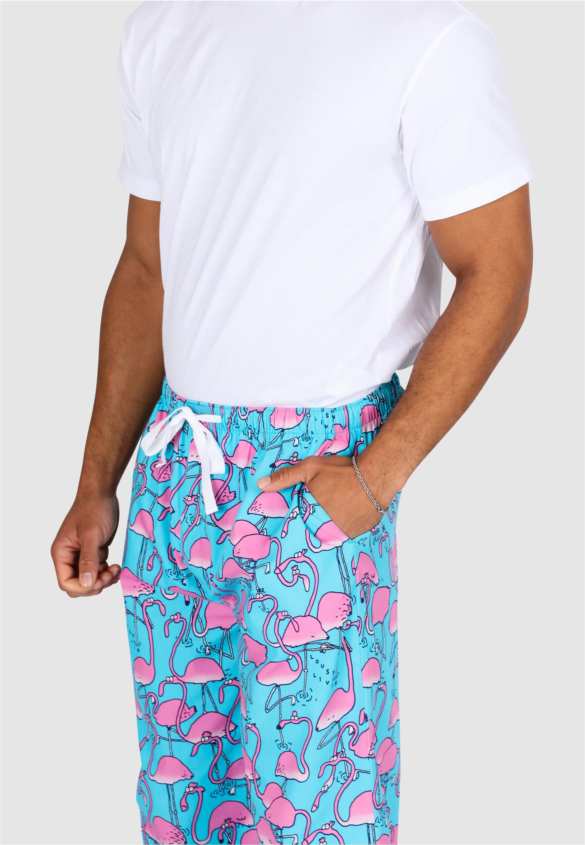 Lousy Livin Schlafhose Greater Flamingos mit buntem Allover-Print