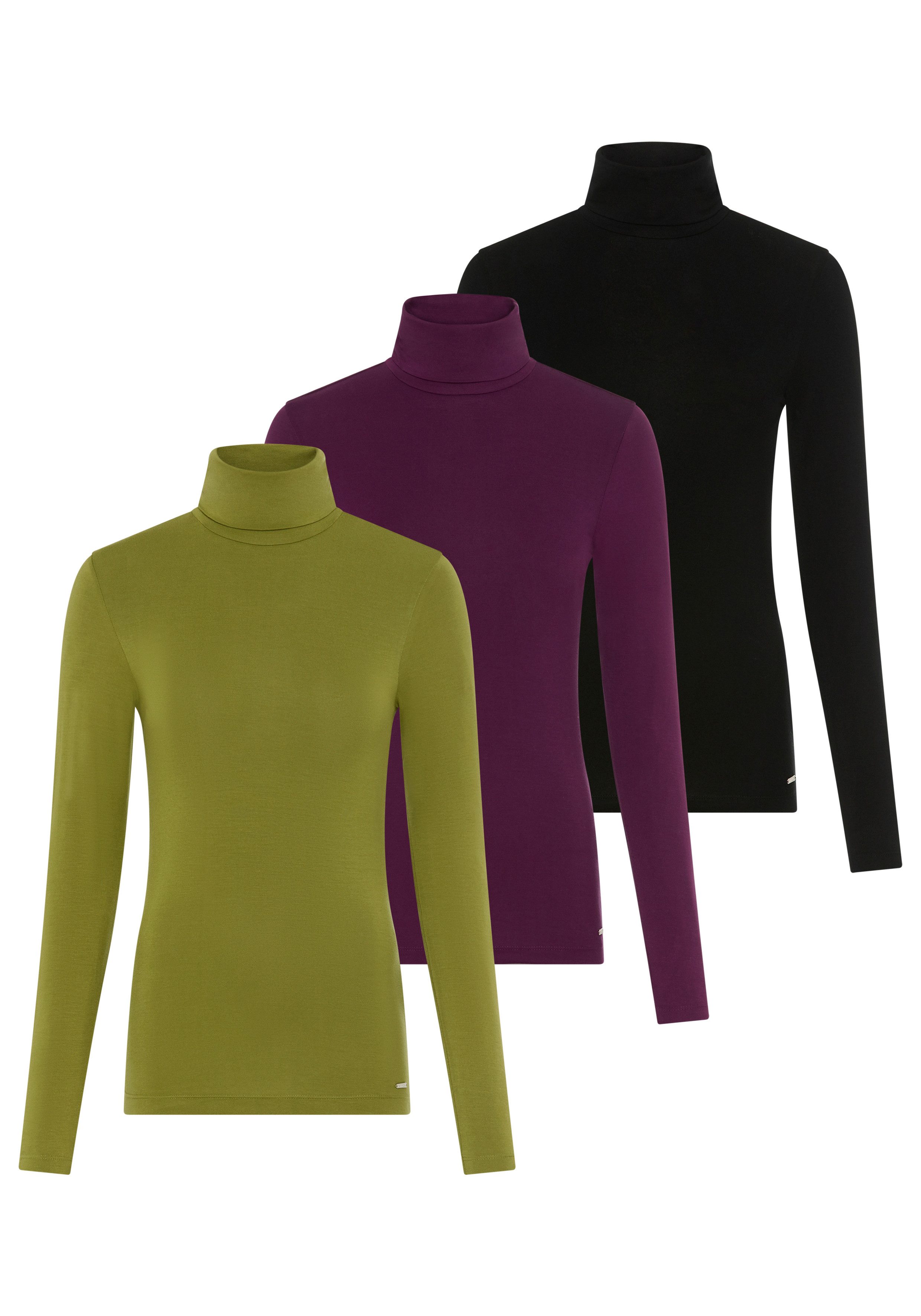 Laura Scott Longsleeve (Packung, 3-tlg) das perfekte Basic mit Rollkragen - NEUE KOLLEKTION