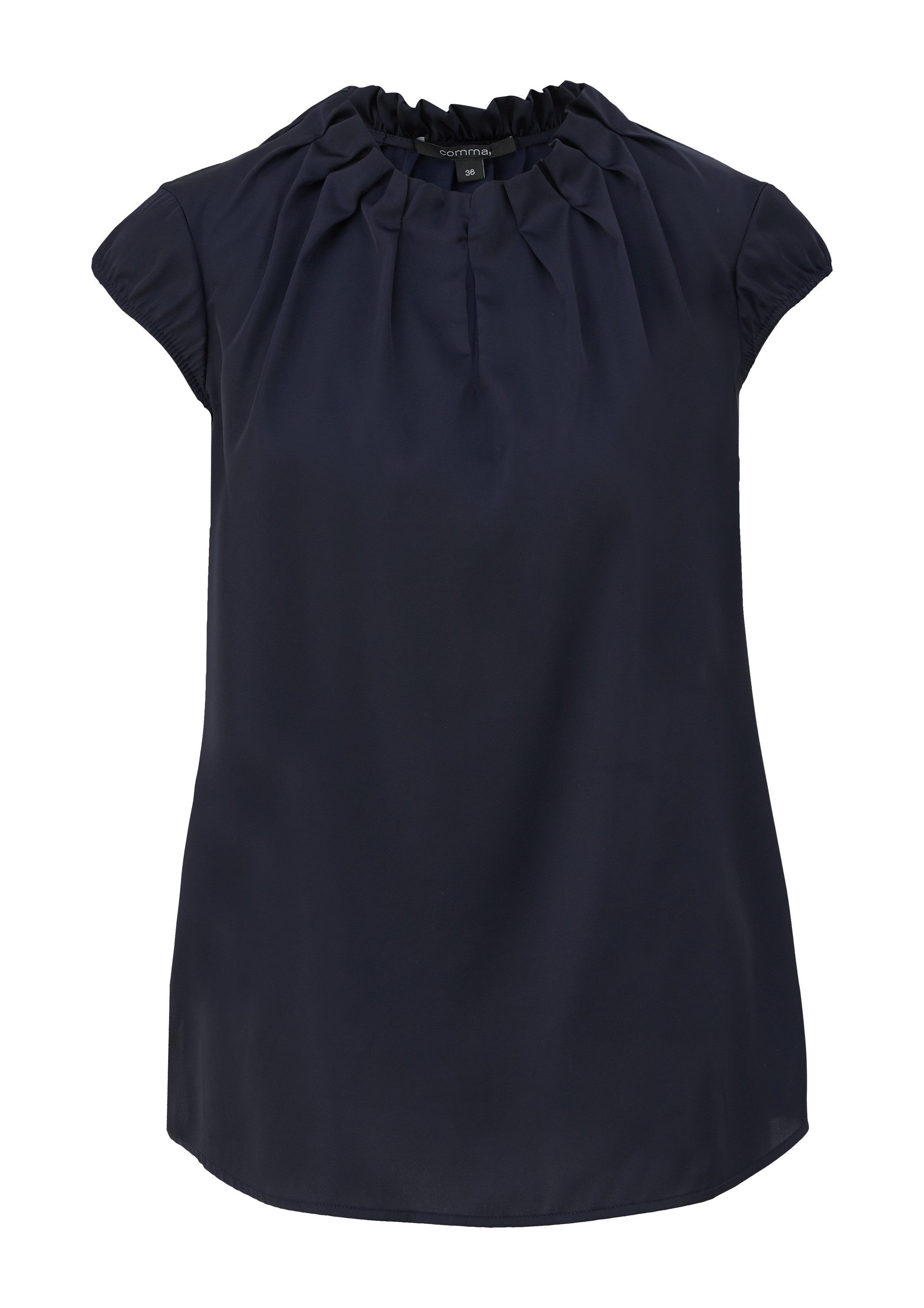 comma Kurzarmbluse Bluse Satinbluse mit Raffung günstig online kaufen