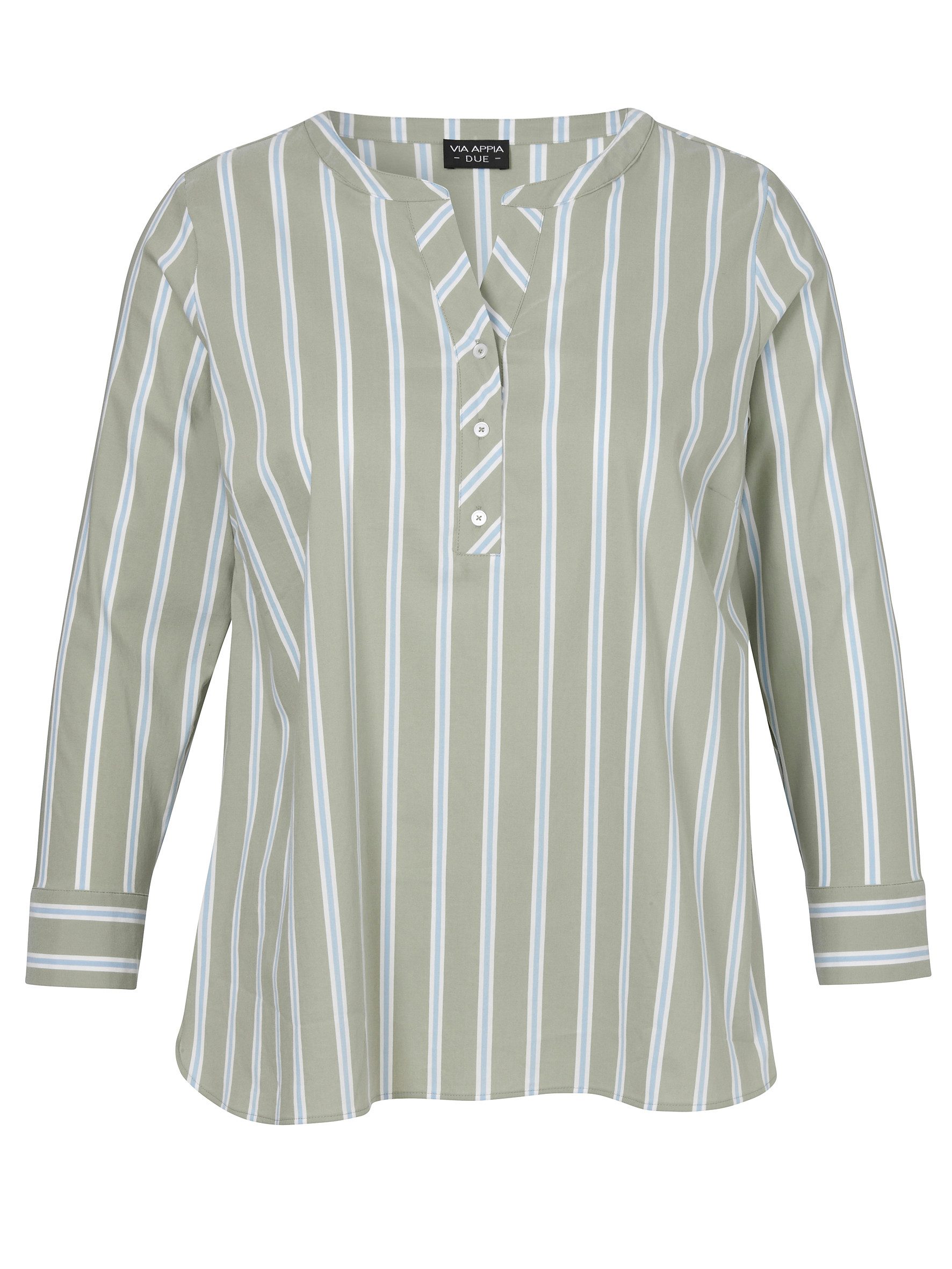 VIA APPIA Langarmbluse Bluse V-Ausschnitt 1/1 Arm Streifen