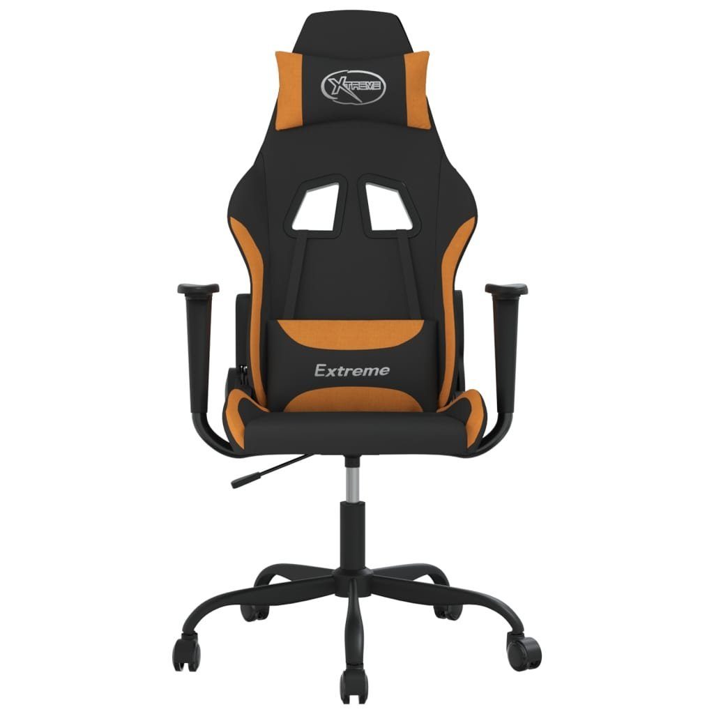 vidaXL Bürostuhl Gaming-Stuhl Drehbar Schwarz und Dunkelgelb Stoff Drehstuhl Arbeitspl