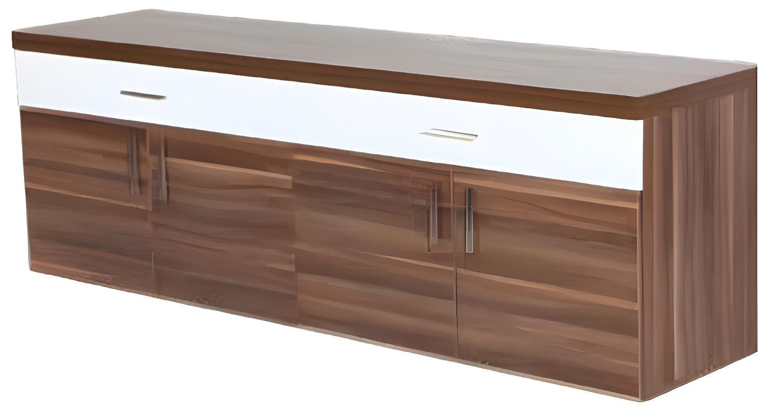 Aktenschrank Zeitgemäßer braun-weißer Schrank für Akten und Büromaterialien