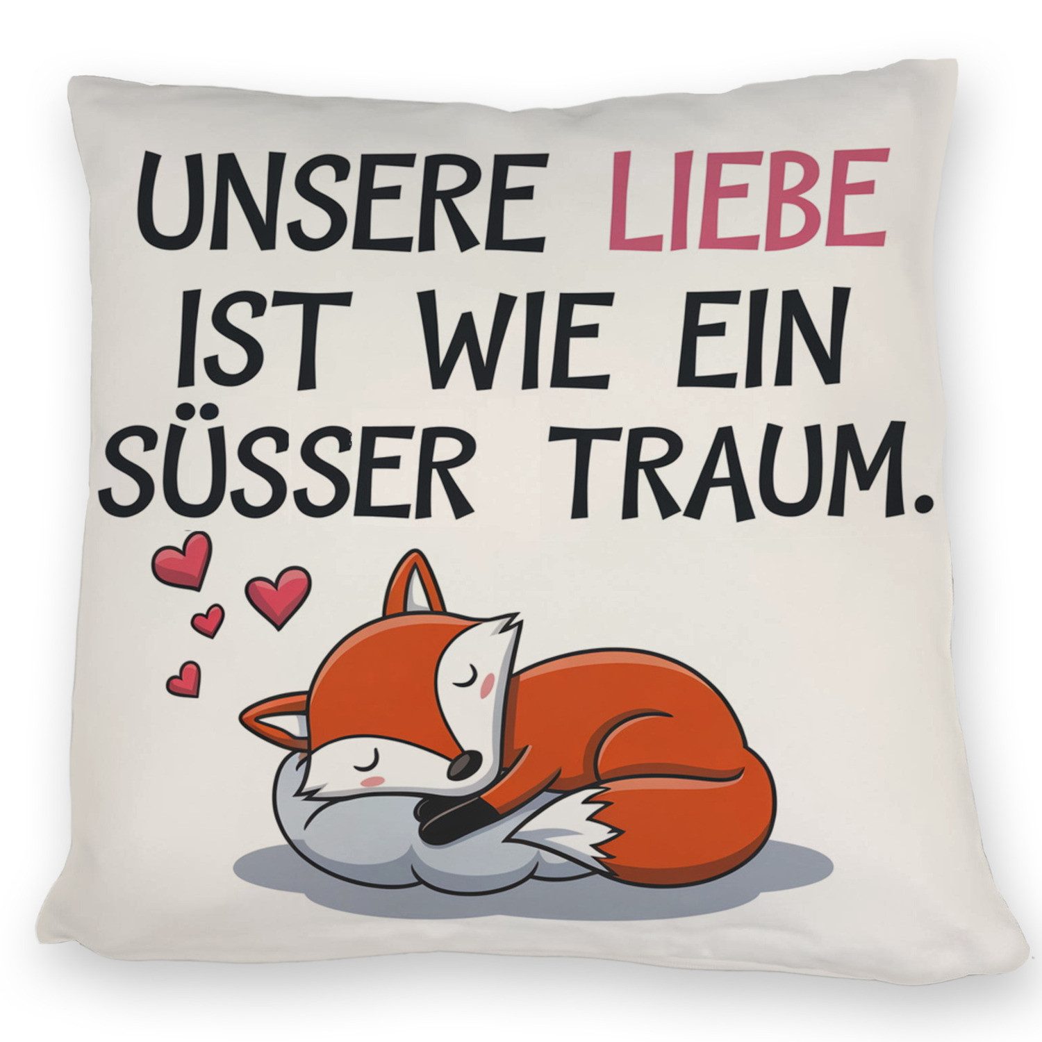 Dekokissen Fuchs Kissen zum Valentinstag - süsser Traum