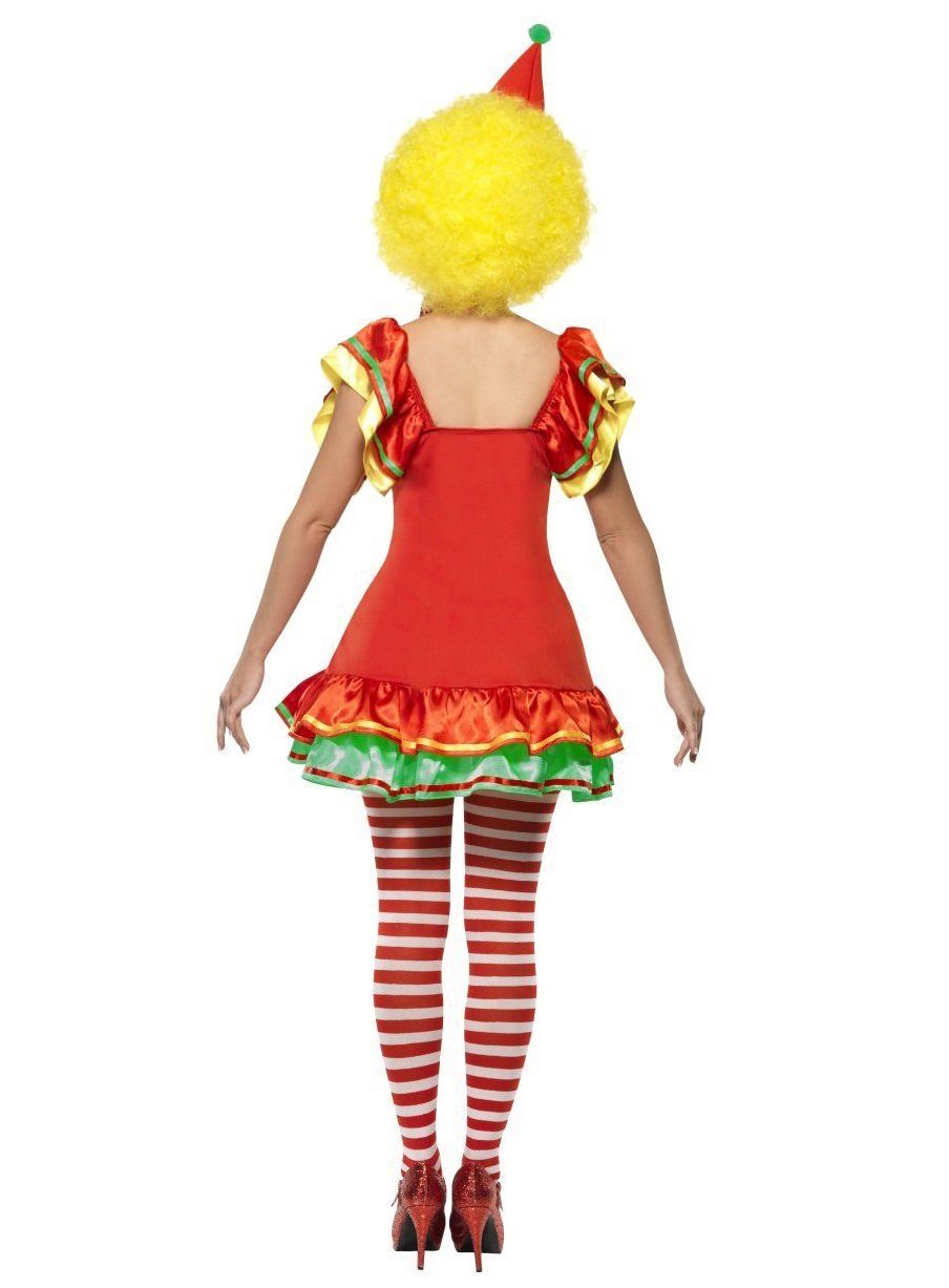 Smiffys Clown-Kostüm Clown Kostüm Kleid Karneval Faschingskostüm Damen, Clownskostüm für Revue und Karneval