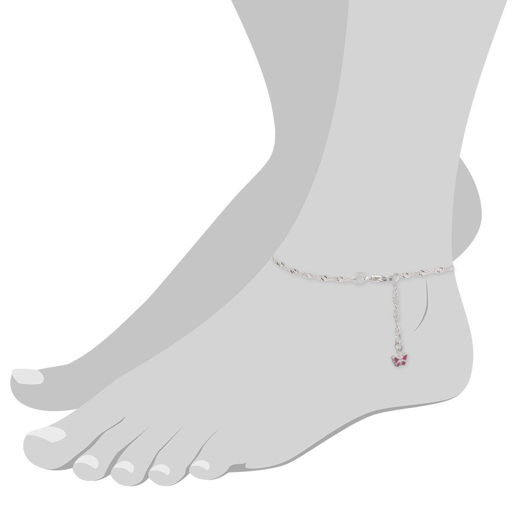 für 925 Silber, Fußkette Farbe: Fußkette aus SilberDream rosa Sterling rosa Anhänger SilberDream mit Fußkette Damen Damen, Schmetterling