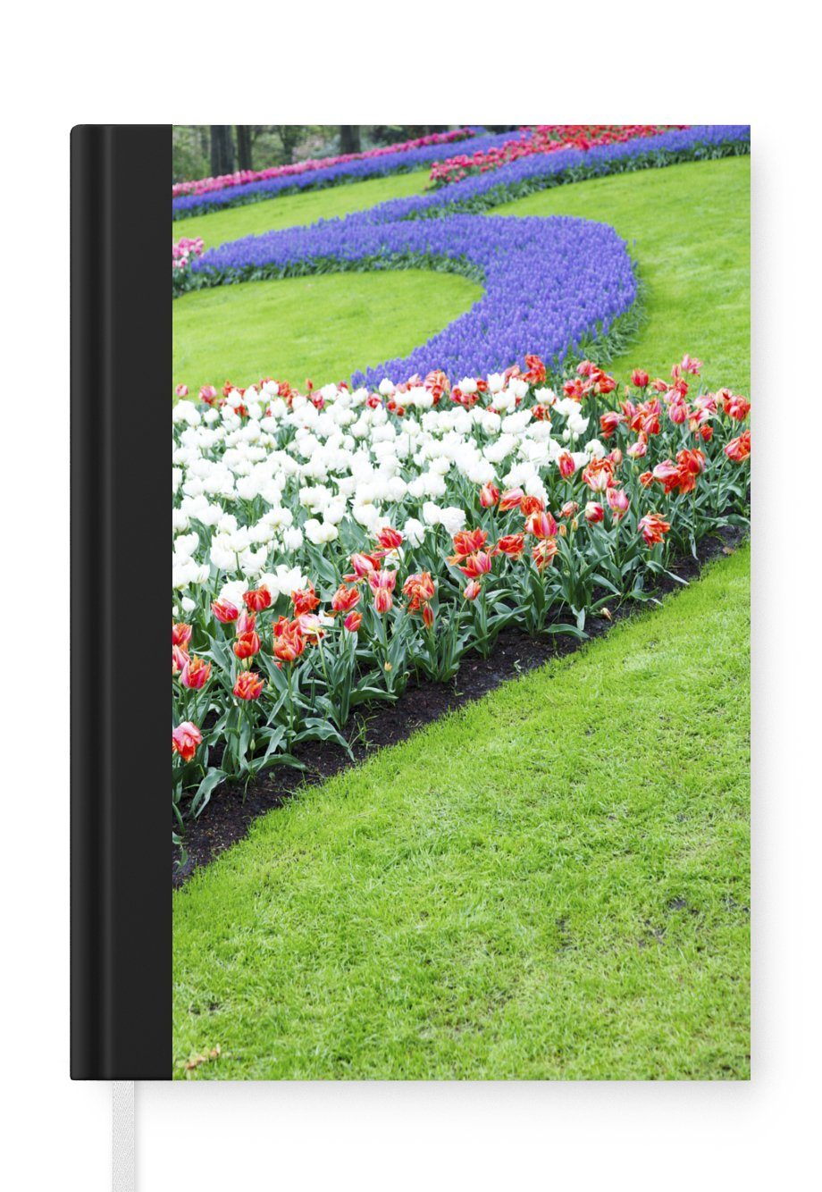 MuchoWow Notizbuch Blumenbeete auf dem Keukenhof in Südholland, Journal, Merkzettel, Tagebuch, Notizheft, A5, 98 Seiten, Haushaltsbuch