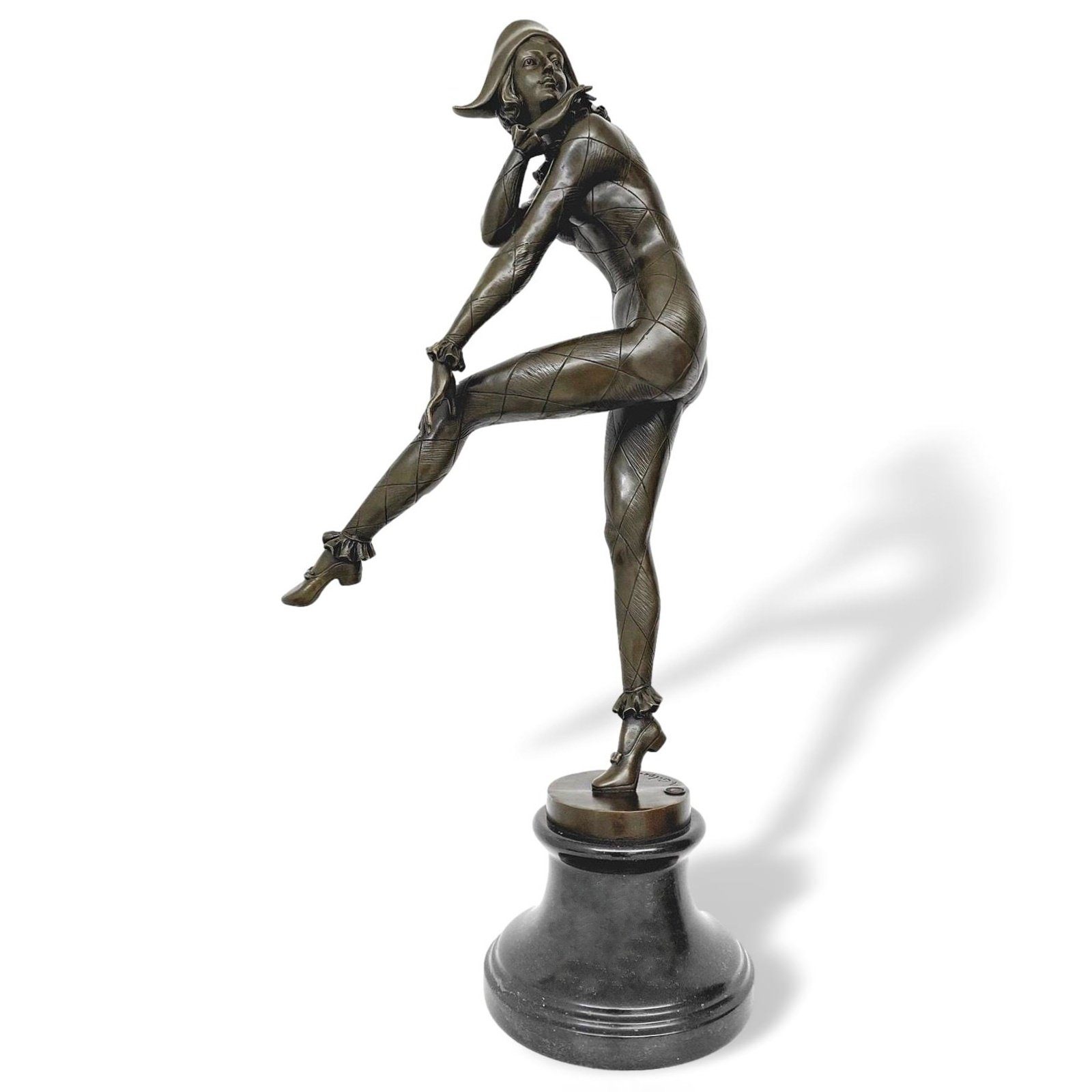 Skulptur Alfred Harlekin 72cm Rep Gilbert Bronze Bronzeskulptur Frau Aubaho Figur nach