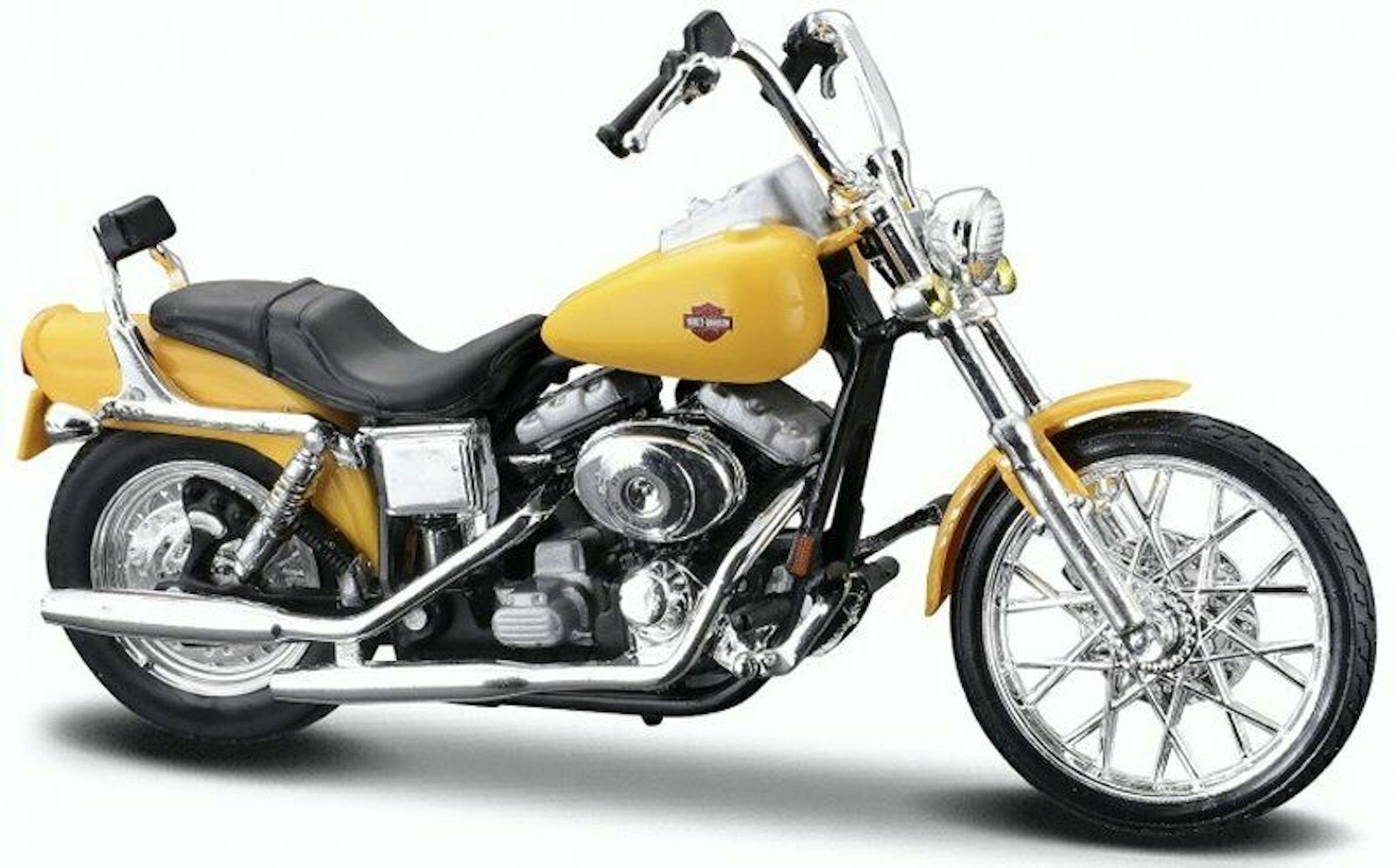 Maisto® Modellmotorrad Modellmotorrad - HD Serie 39 »2001 FXDWG Dyna Wide Glide (gelb)«, Maßstab 1:18, detailliertes Modell
