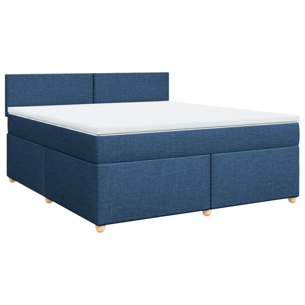 Bett Boxspringbett mit Matratze Blau 180x200 cm Stoff