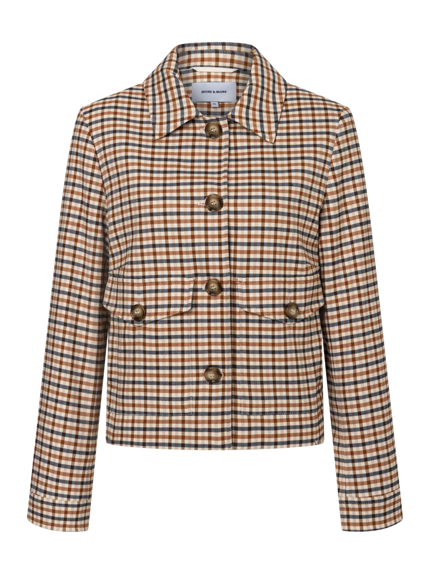 MORE&MORE Kurzblazer karierter Kurzblazer, Retro-Look