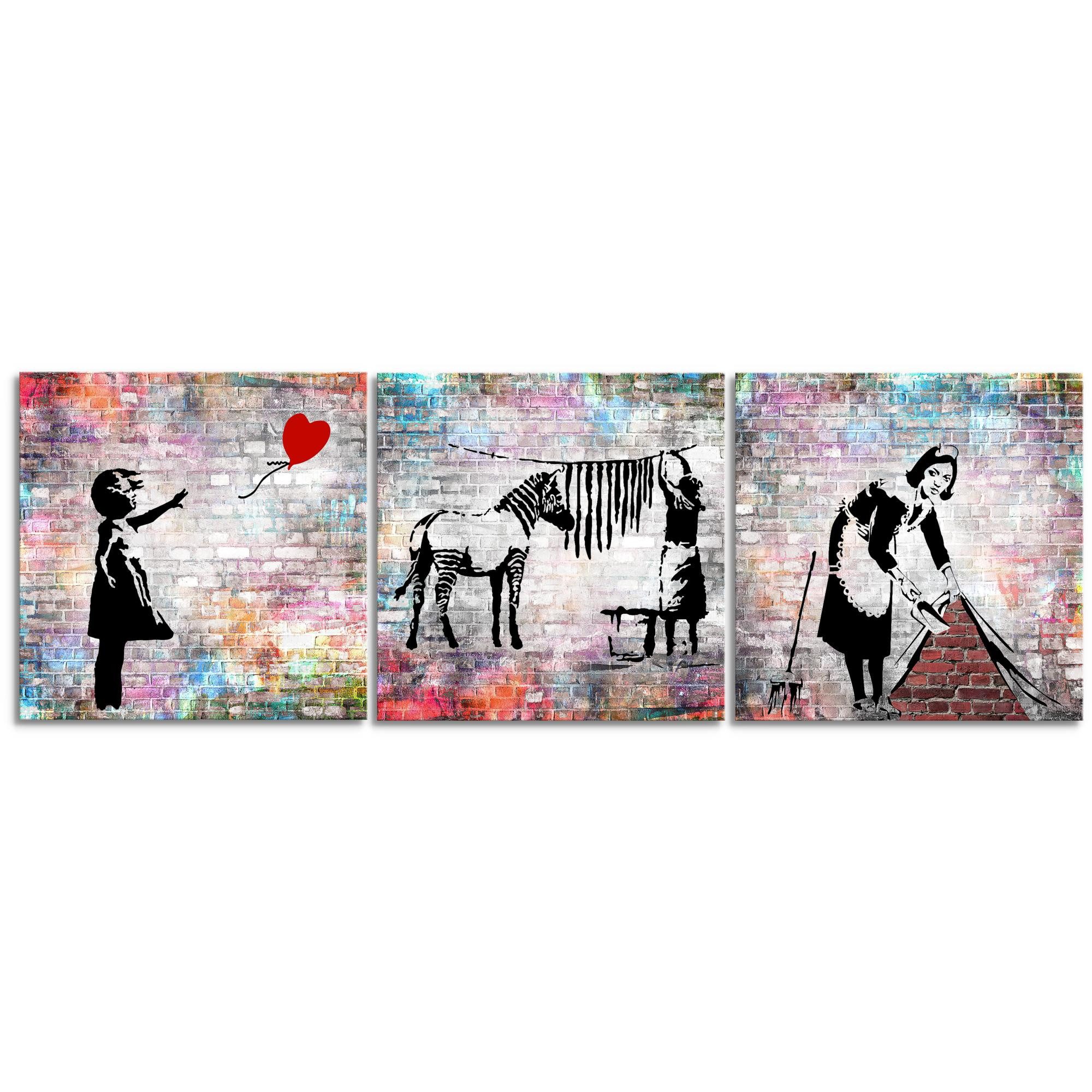 Runa Art Wandbild Banksy Style Bilder Street art Deko Graffiti Loft günstig online kaufen