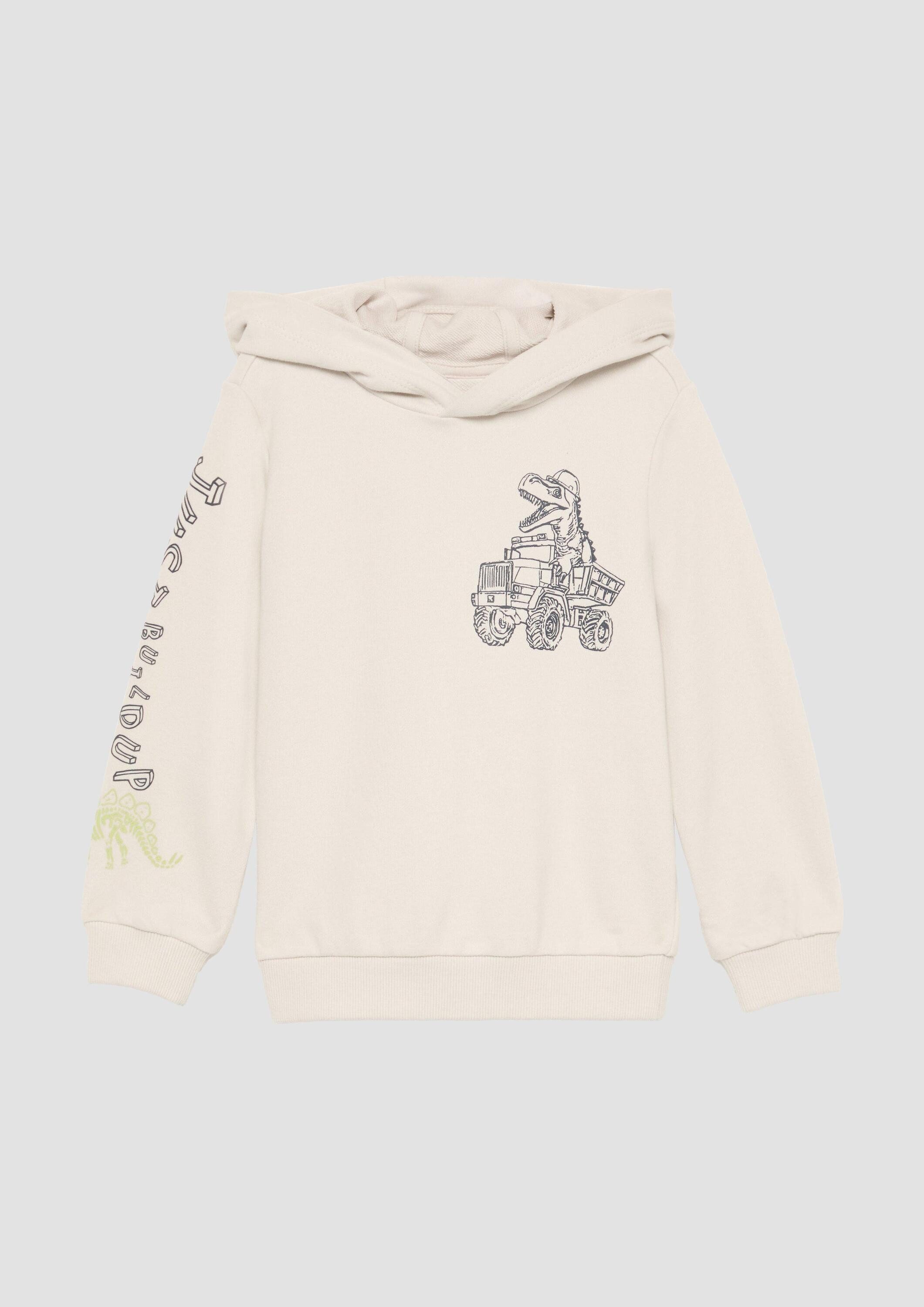 s.Oliver Sweatshirt Sweatshirt Kapuzen-Sweatshirt aus Baumwollmix mit Front- und Ärmelprint