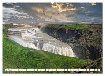 CALVENDO Wandkalender Island - die Welt erwartet Dich (Premium, hochwertiger DIN A2 Wandkalender 2023, Kunstdruck in Hochglanz)