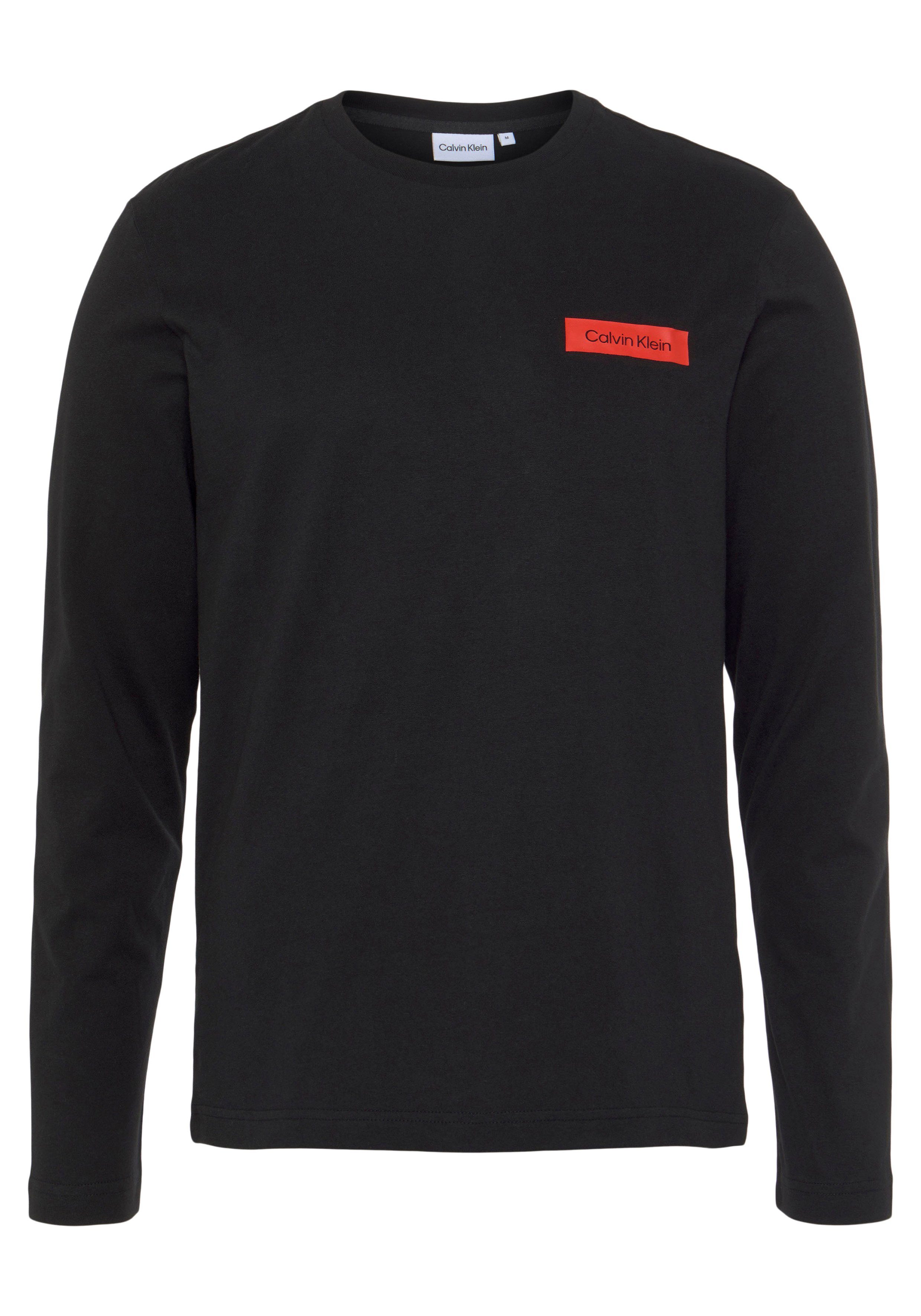 Calvin Klein Langarmshirt LINE T-SHIRT Black CONTRAST mit CK-Logodruck LS LOGO Ck