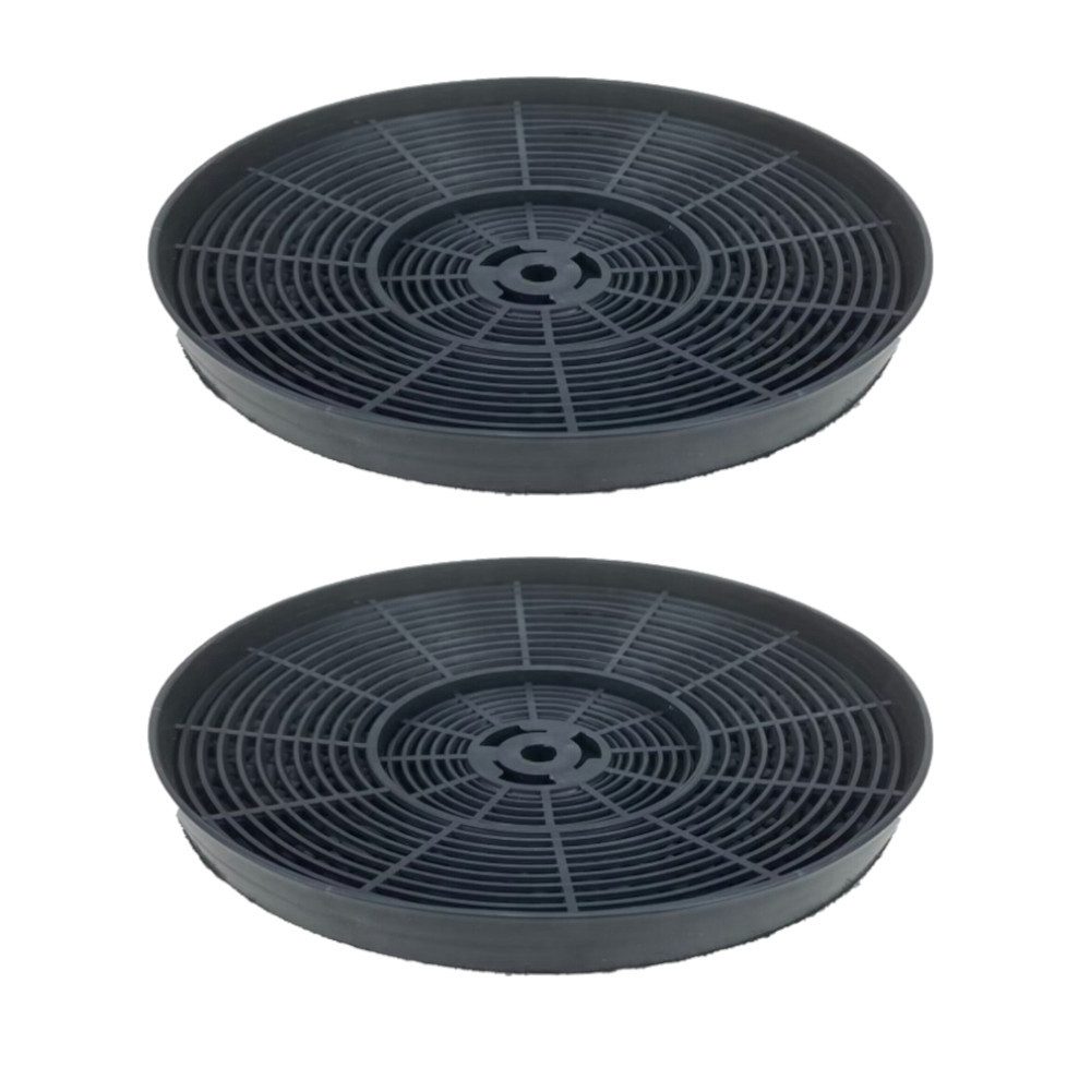 Trade-Shop Aktivkohlefilter 2x passend für PKM CF100 CO4, Bomann KF568, Exquisit 1010035 / C04, Zubehör für Dunstabzugshauben, Durchmesser: ca. 17,5 cm / Höhe: ca. 2 cm / für eine gesunde Raumluft