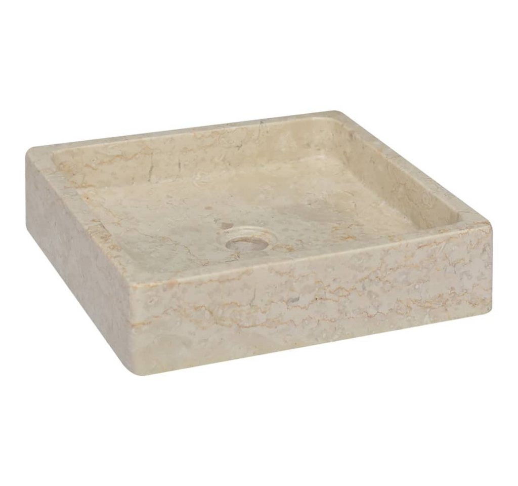 Thumbnail - vidaXL Waschbecken, Waschtisch Creme 40x40x10 cm Marmor