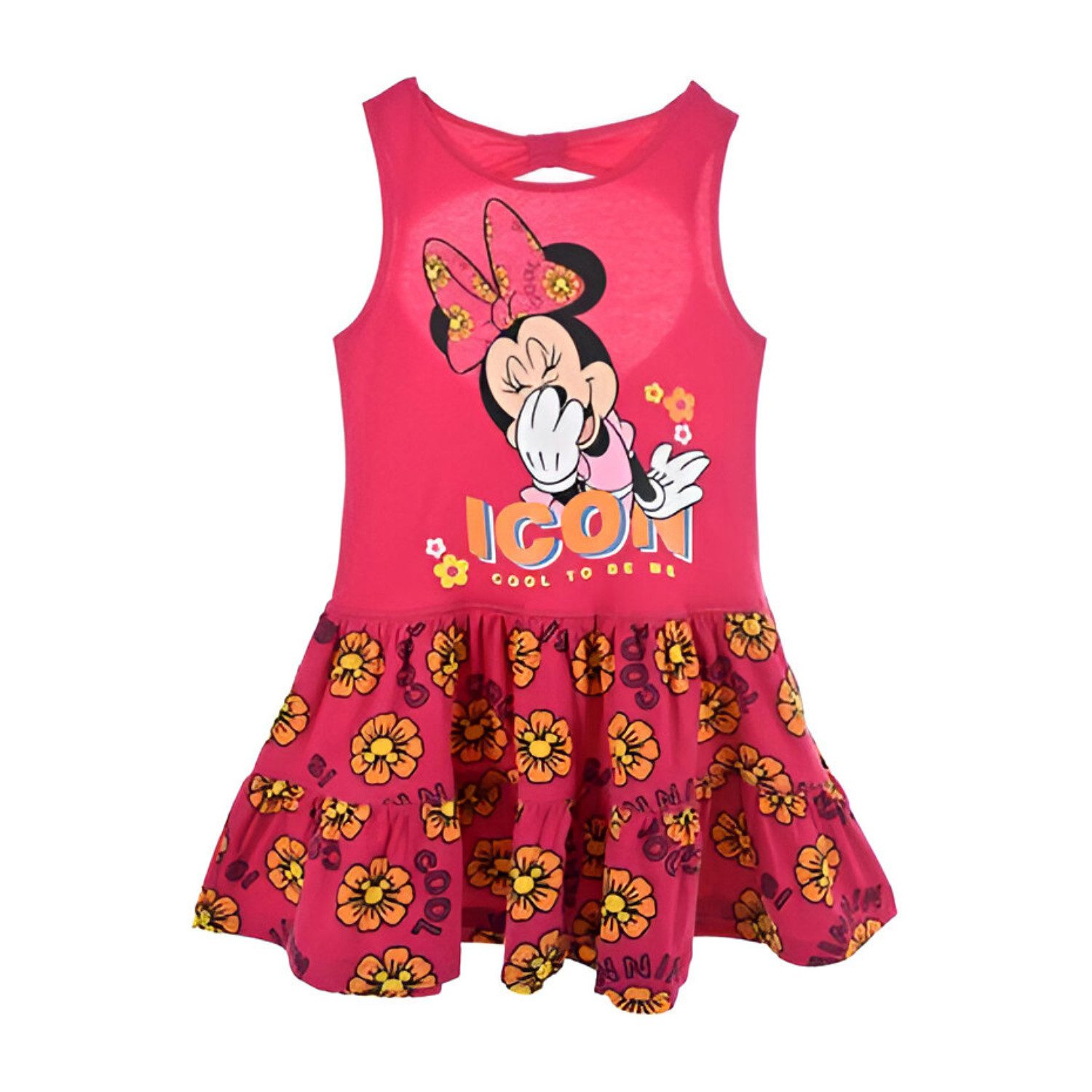 Disney Sommerkleid Disney Minnie Maus Kinder Mädchen Kleid Sommerkleid 100% Baumwolle, Gr. 98 bis 128