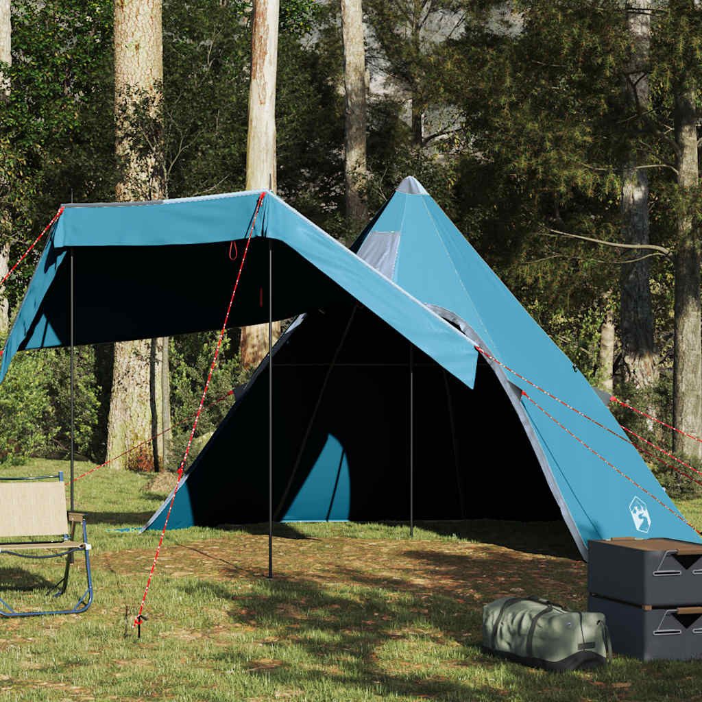 vidaXL Tipi-Zelt Tipi-Campingzelt 5 Person Blau Wasserdicht, Personen: 5 (1 tlg)