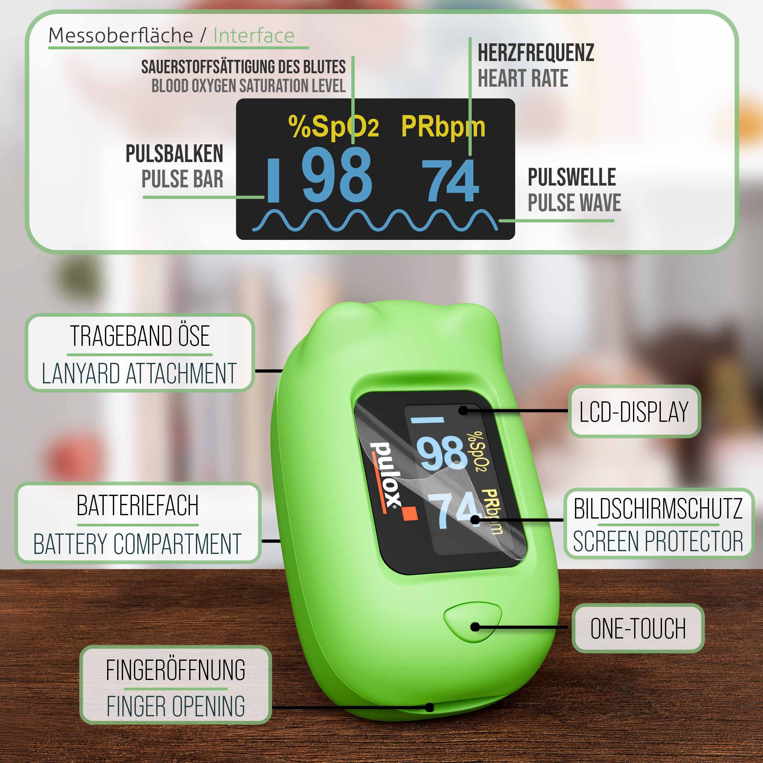 pulox Pulsoximeter PO-230 Kinderpulsoximeter zum selbst bekleben