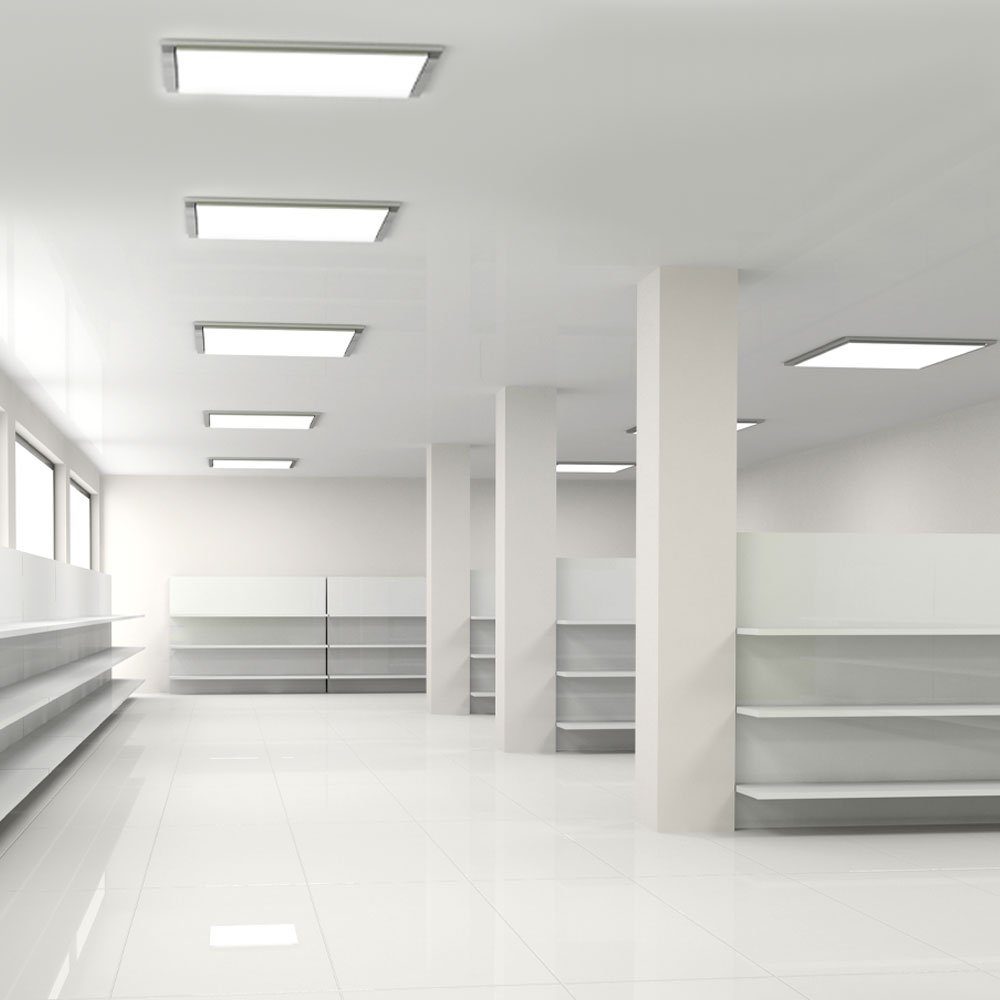 GLOBO LIGHTING LED Panel, LED-Leuchtmittel fest verbaut, Warmweiß, LED Deckenpanel Deckenlampe Deckenleuchte quadratisch flach opal 2x