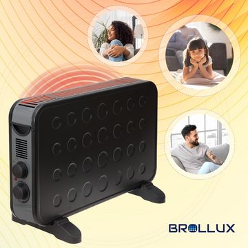 BROLLUX Heizgerät Elektroheizung, 2000 W, 2000W Elektrische Heizung mobiles Heizgerät Konvektor mit Lüfter