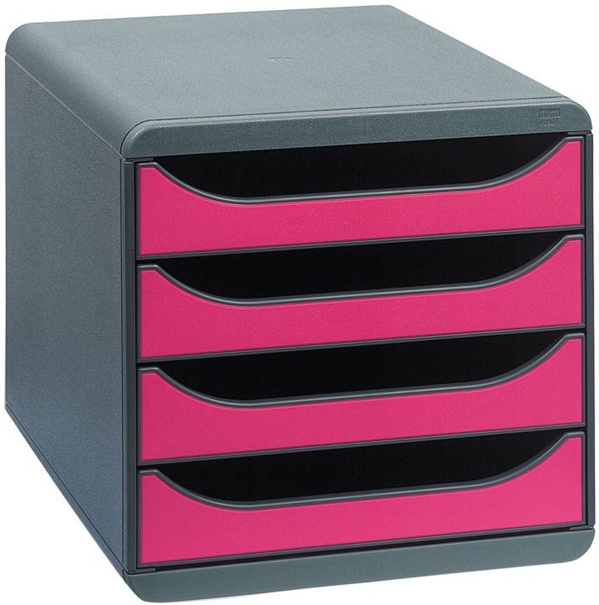 Organizer Schubladenbox Big-Box Iderama 4 Fächer mausgrau/himbeer.