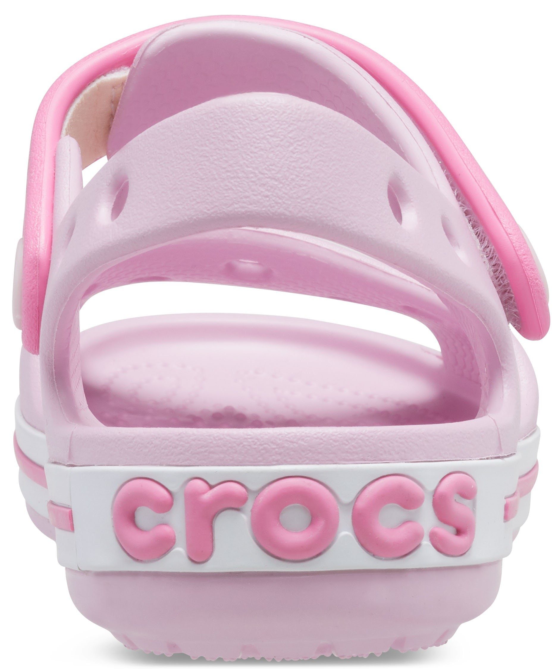 Badesandale praktischem Klettverschluss Crocband Crocs mit rosa-pink