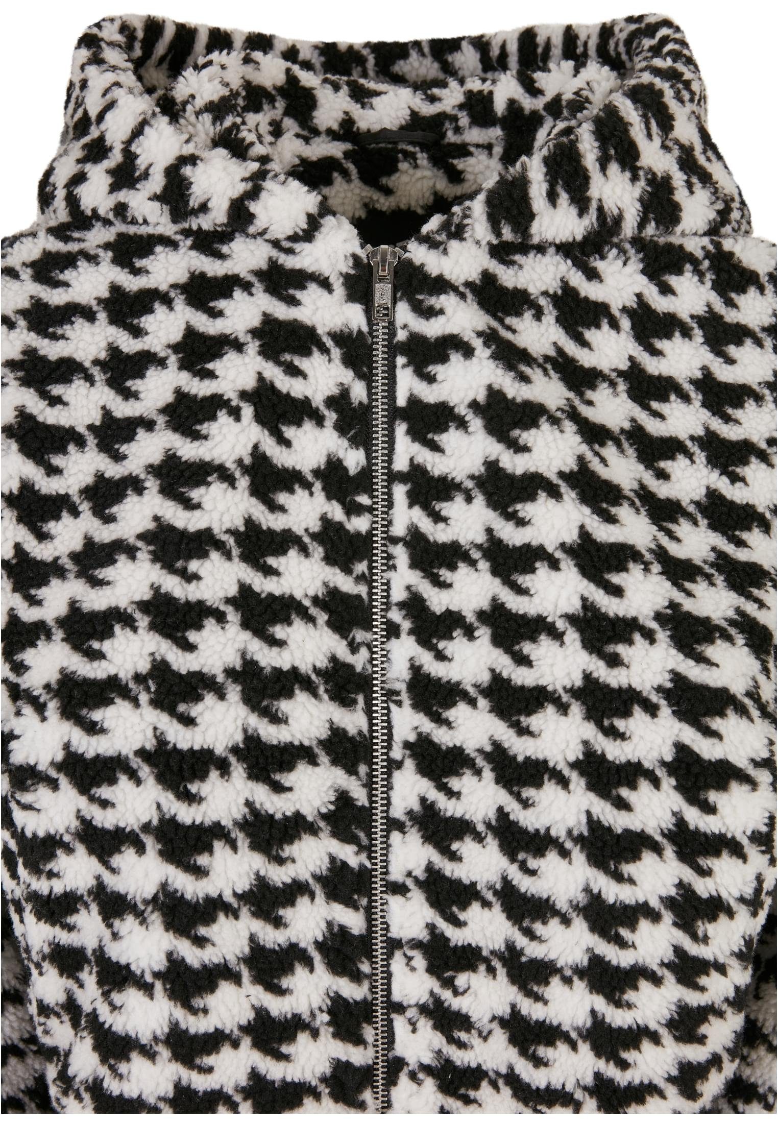 (1-St) darktaupeleo Sherpa Outdoorjacke Jacket Short Oversized AOP Damen Ladies CLASSICS URBAN