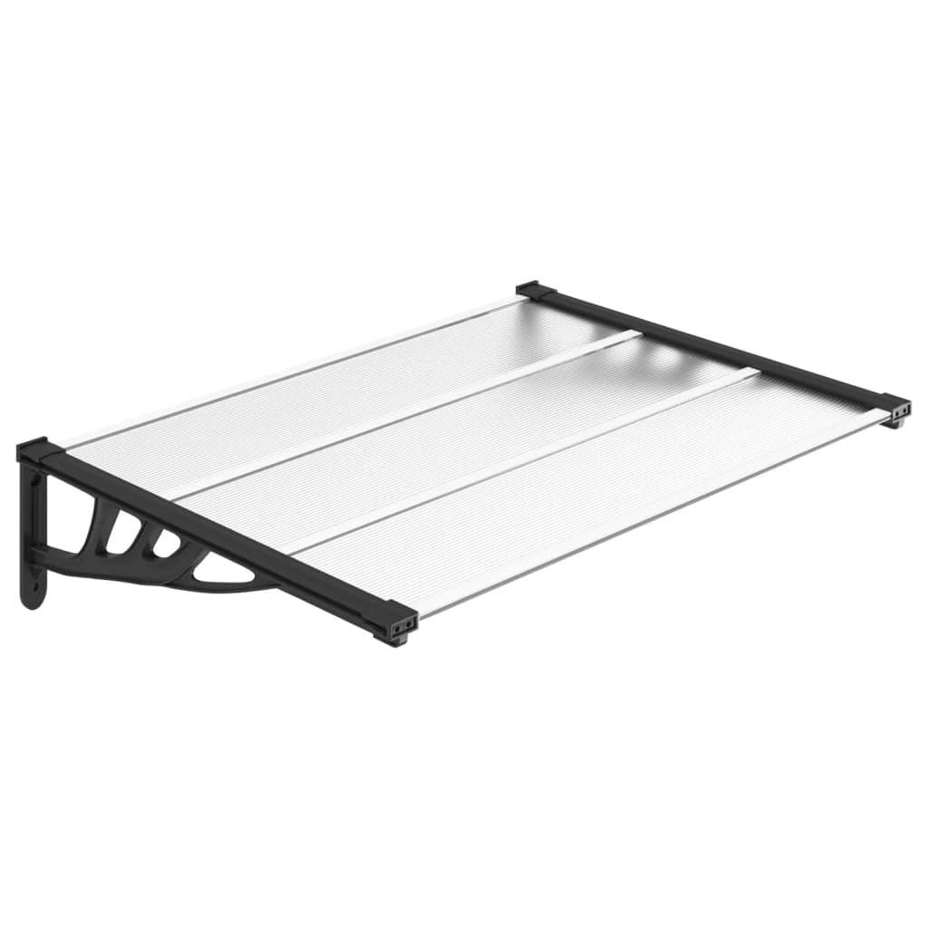 vidaXL Vordach 122 x 90 cm Türvordach Schwarz und Transparent 122x90 cm Polycarbonat