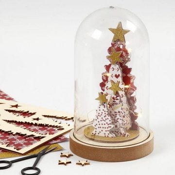 Creotime Kreativset Zusammensteckbare Holzfiguren, Weihnachtsbäume, L: