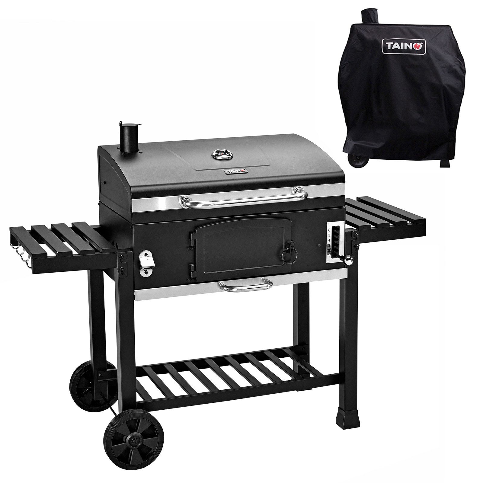 TAINO Holzkohlegrill HERO XXL, mit Abdeckhaube, höhenverstellbare Kohlewanne, Grillfläche: ca. 42 x 72 cm