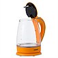 Deuba Wasserkocher, 1.7 l, 2200 W, LED 360 Grad Basis Abschaltautomatik Kalkfilter Teekocher Glas Edelstahl Küche Orange, Bild 4