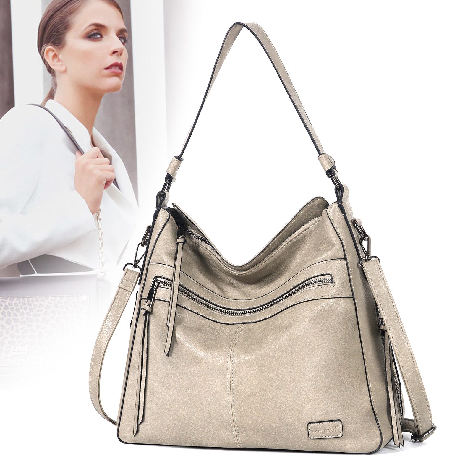 TAN.TOMI Schultertasche Damen Schultertasche Groß Shopper Handtasche, Synth günstig online kaufen