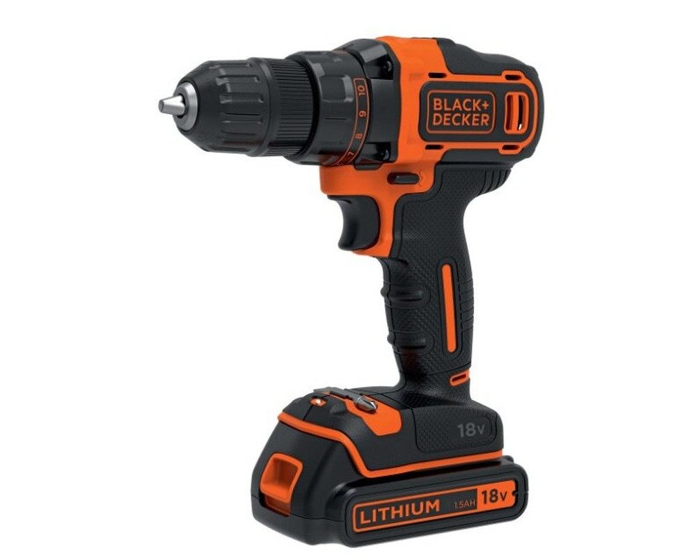 STANLEY Akku-Schrauber BLACK+DECKER SCHRAUBENDREHER 18V BDCDD186B 40Nm 2x1,5Ah