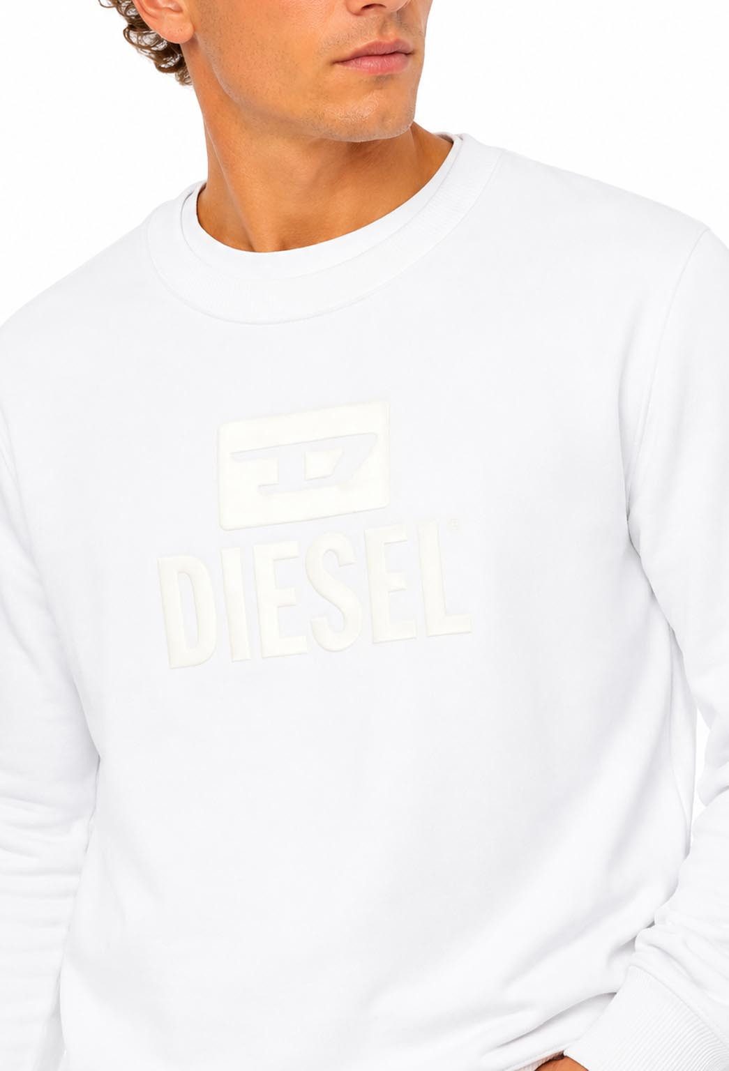 Diesel T-Shirt Diesel Herren S-GIR-CREWNECK TONE ON TONE Sweatshirt Weiß