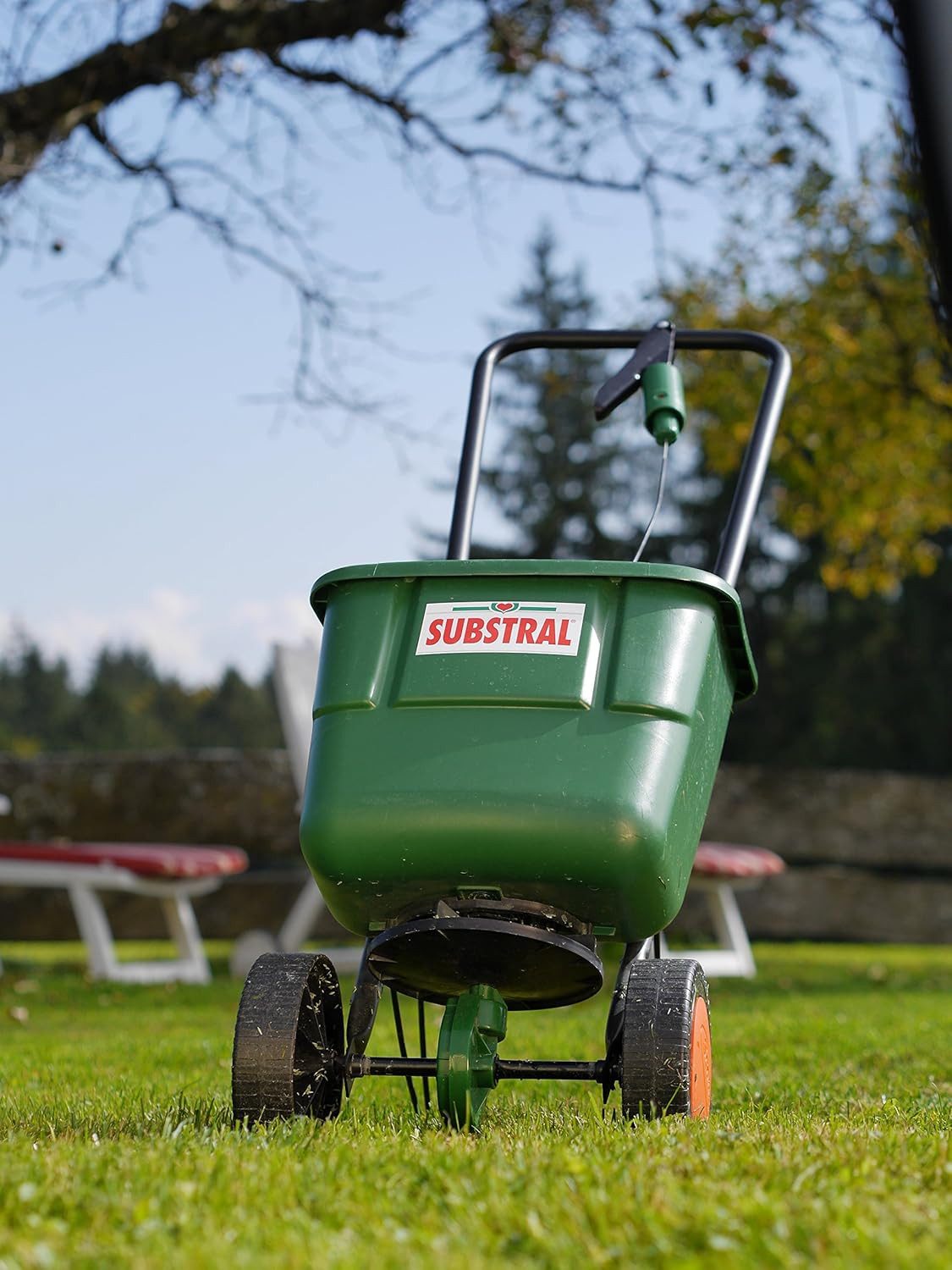 Substral Streuwagen Streuwagen Universal-Schleuderstreuer Rasensamen Dünger Streusalz, 12,00 l Füllmenge, (1-tlg)